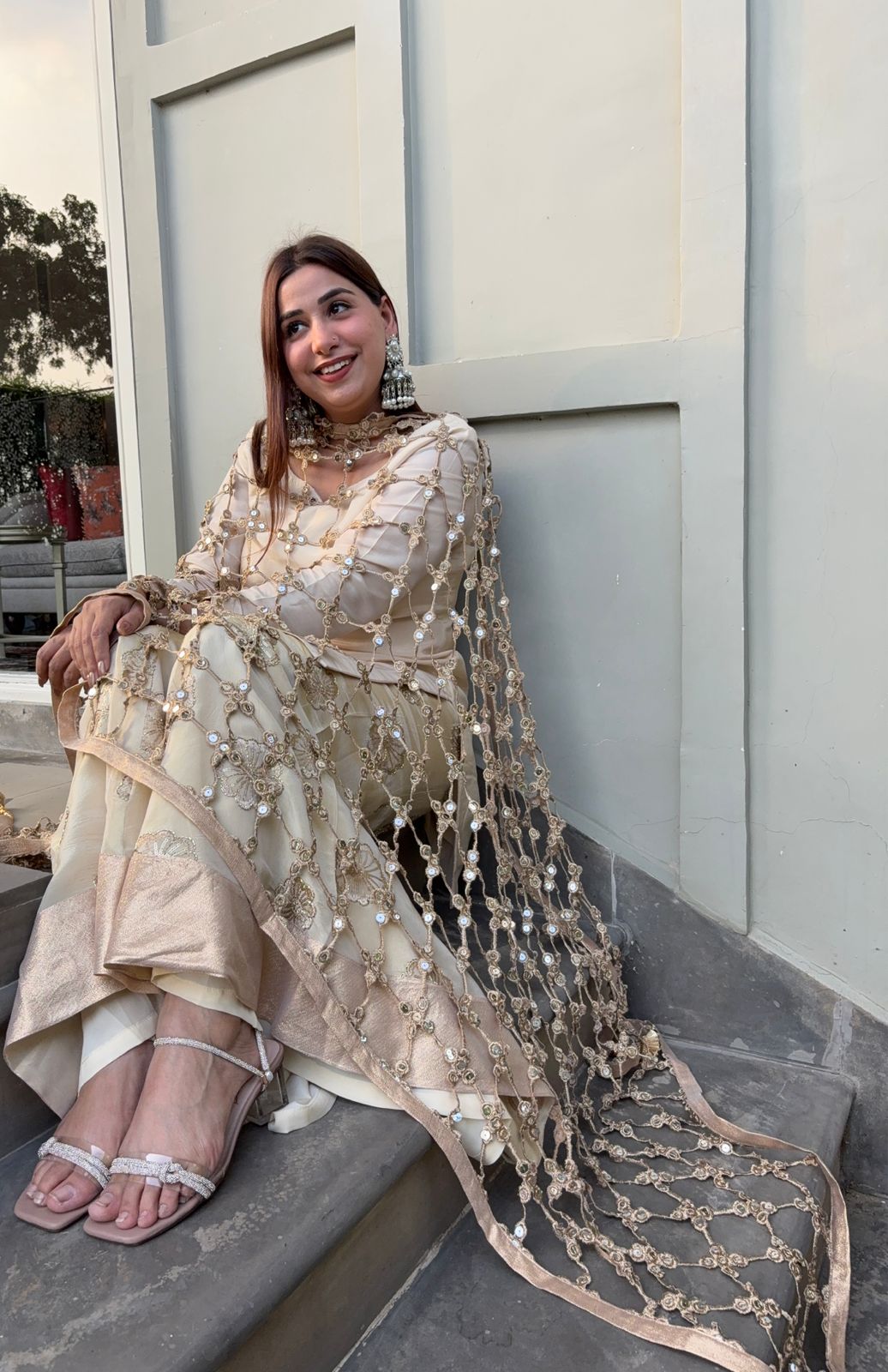 Shimmer tissue plain stitched Shirt