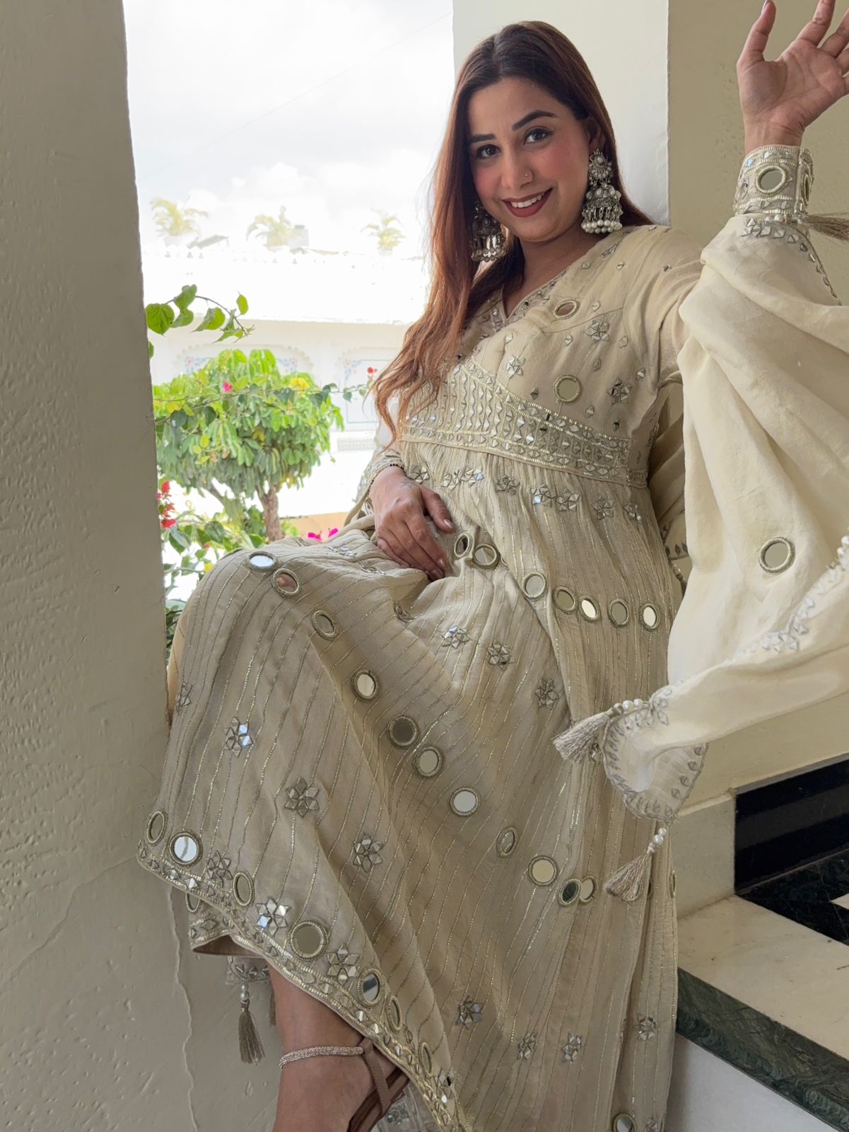 Traditional ethnic Anarkali-style suit