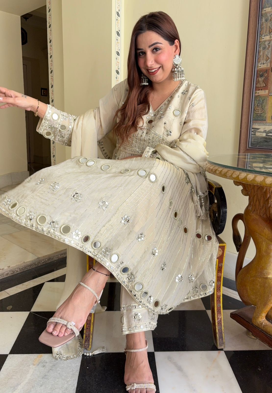 Traditional ethnic Anarkali-style suit