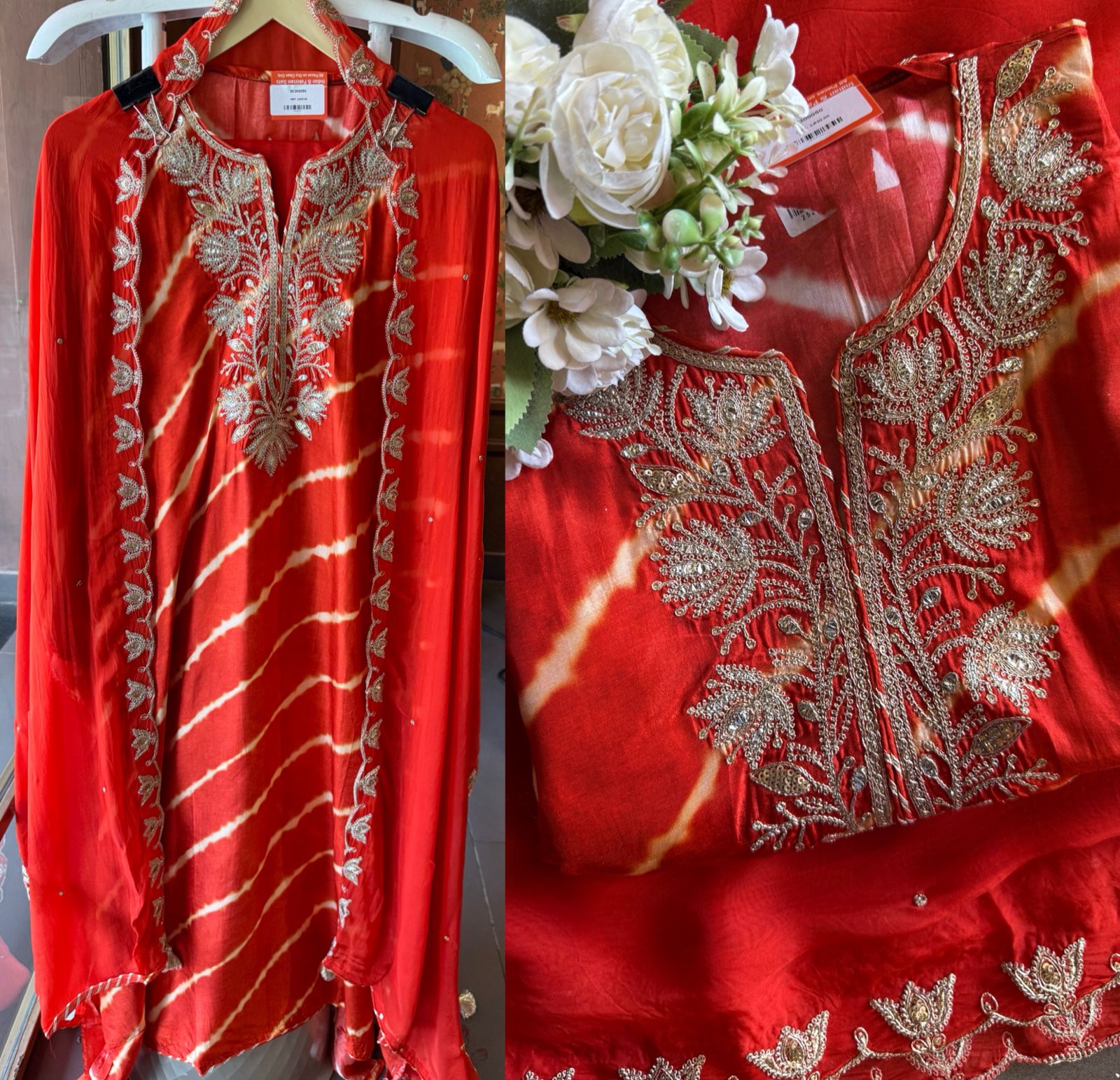 Striking ethnic kurta fabric set