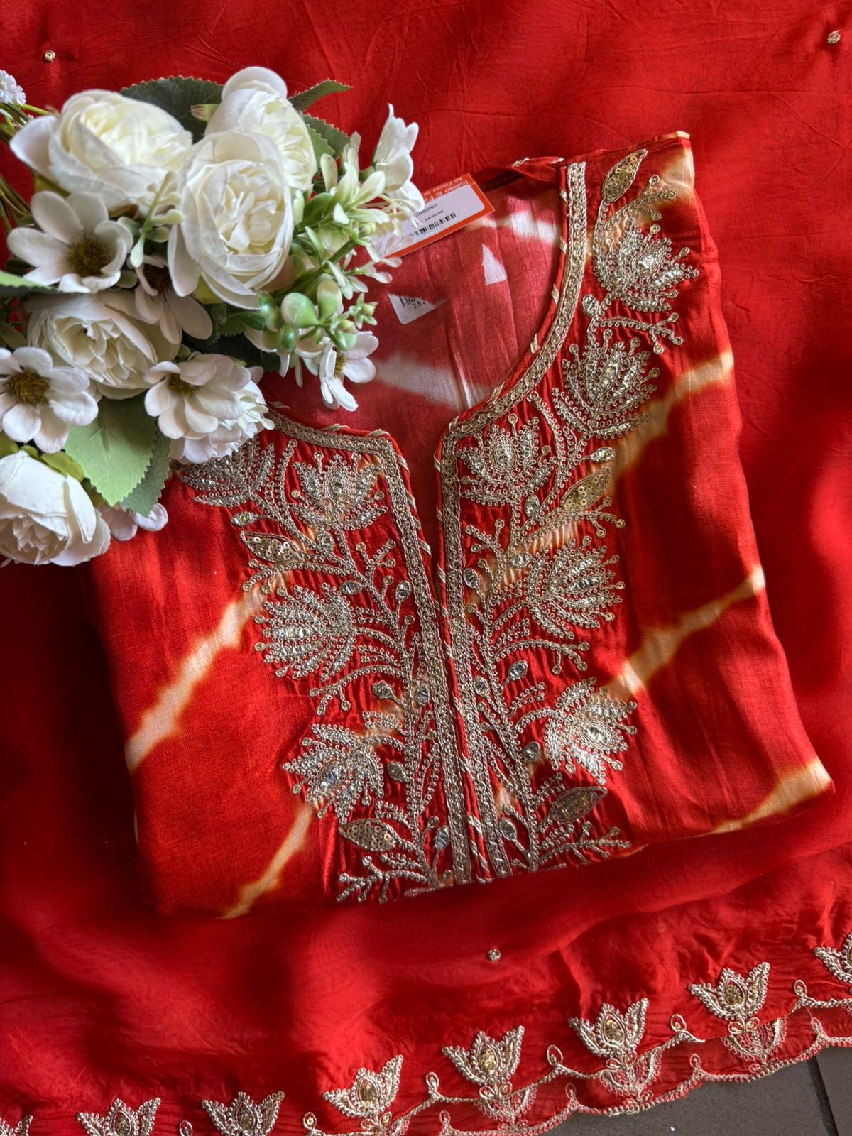 Striking ethnic kurta fabric set