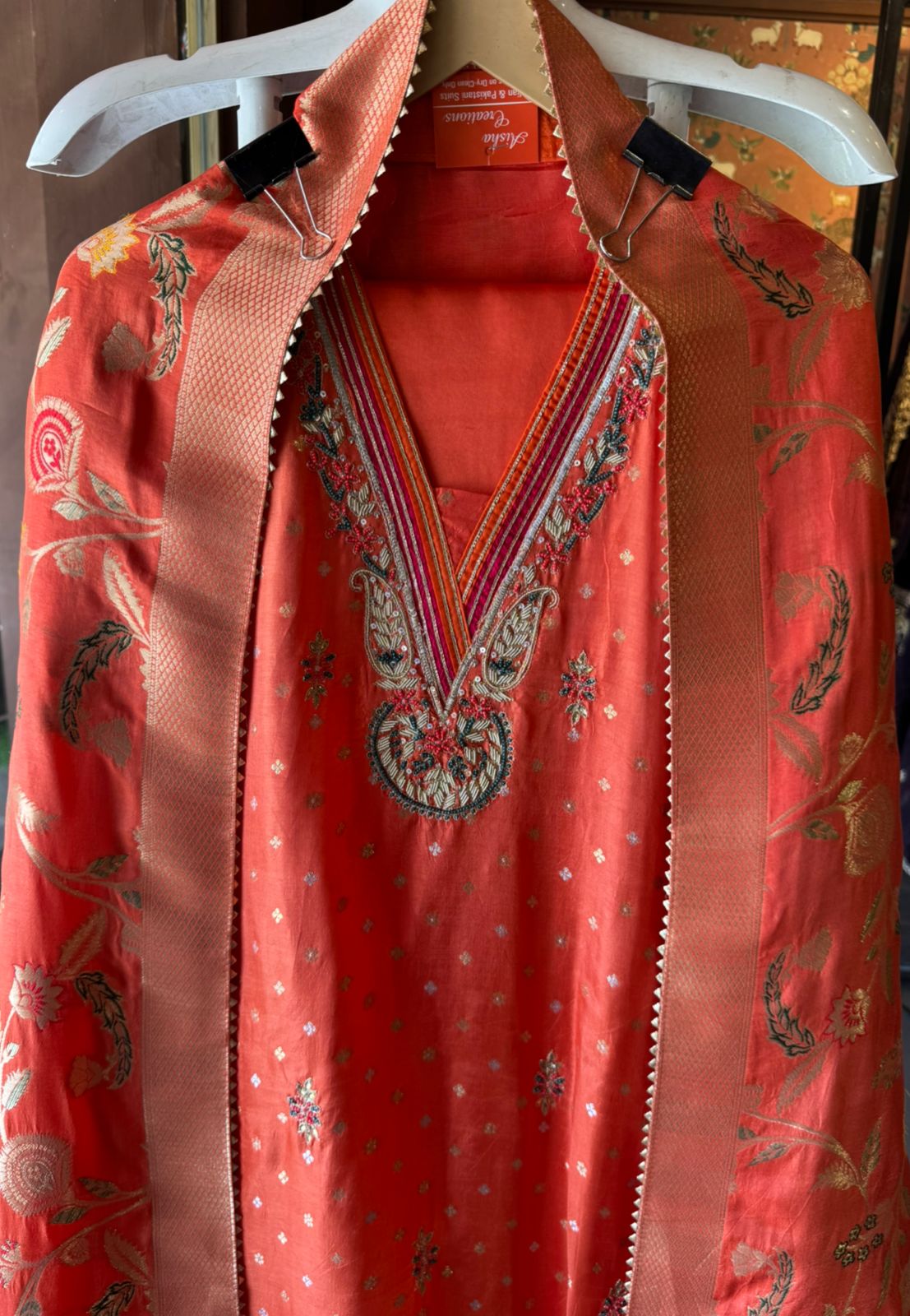 Beautiful ethnic unstitched suit set