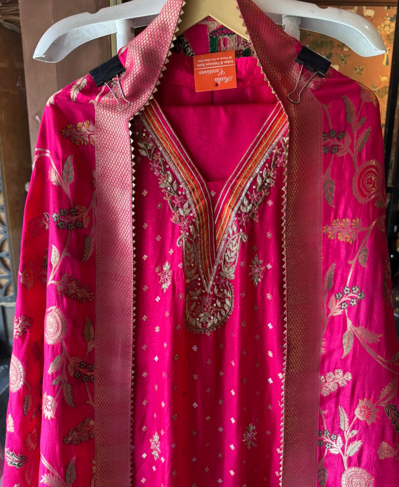 Beautiful ethnic unstitched suit set