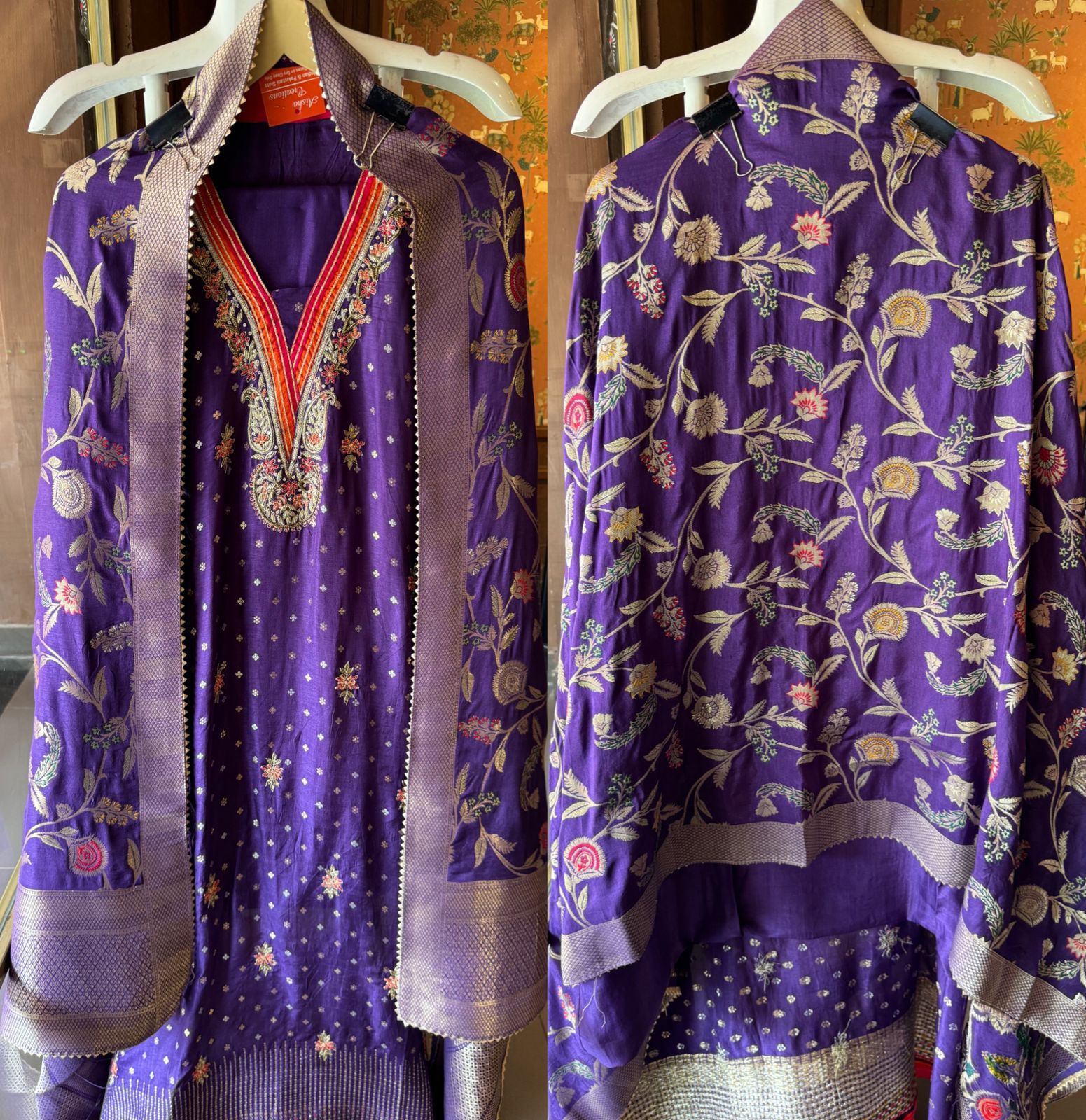 Beautiful ethnic unstitched suit set