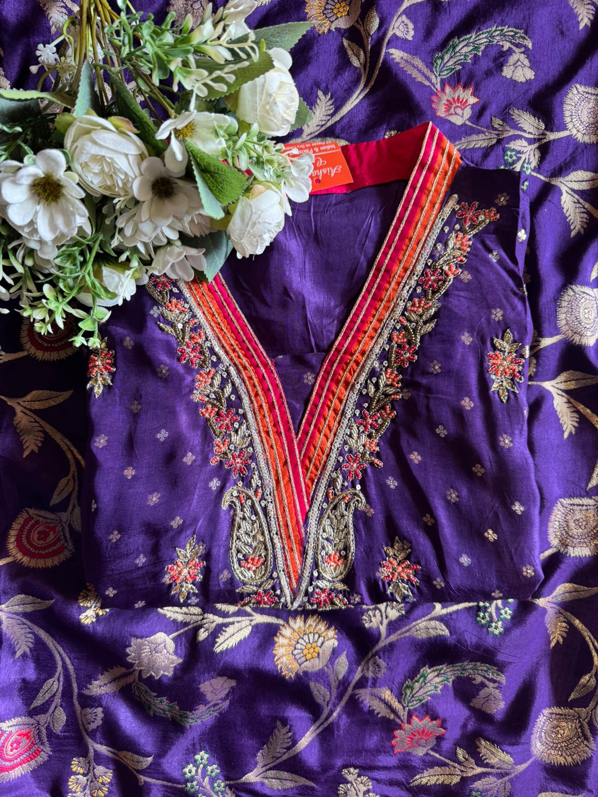 Beautiful ethnic unstitched suit set