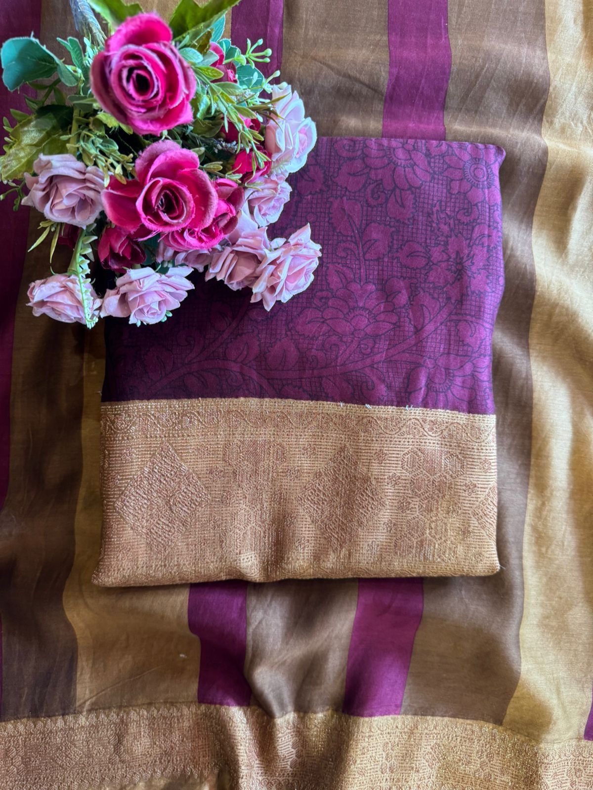 Maheshwari silk Unstitched full size shirt