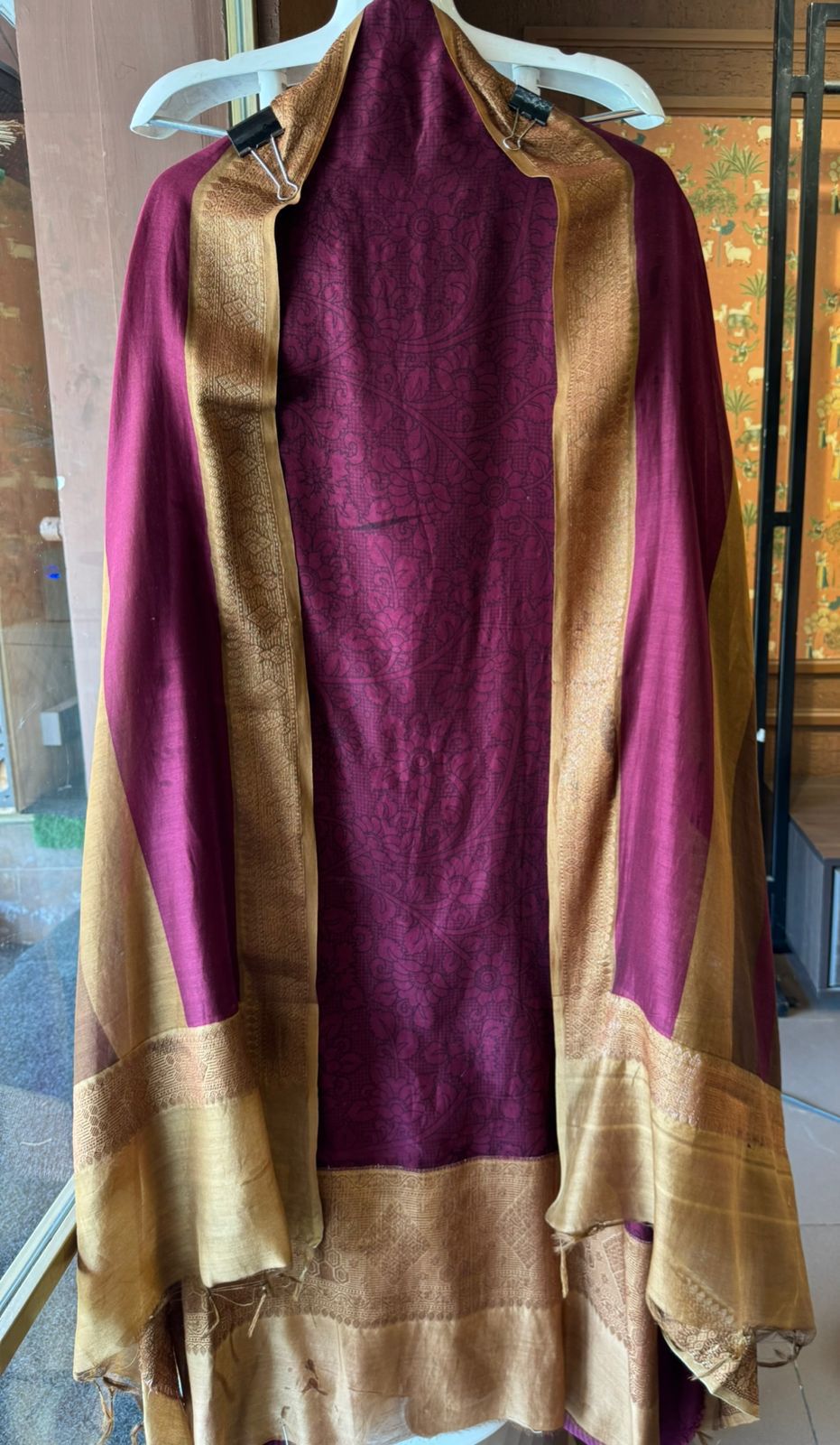 Maheshwari silk Unstitched full size shirt