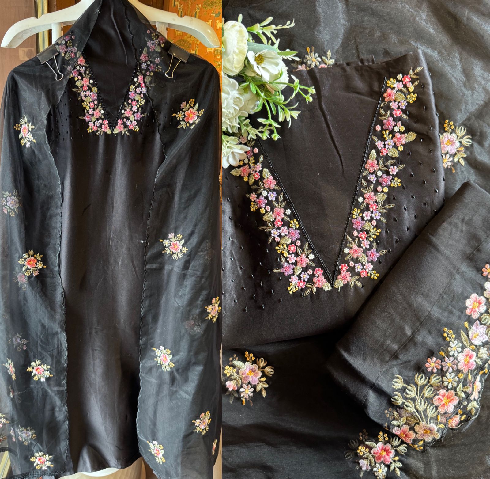 Pure cotton chanderi Unstitched kurta