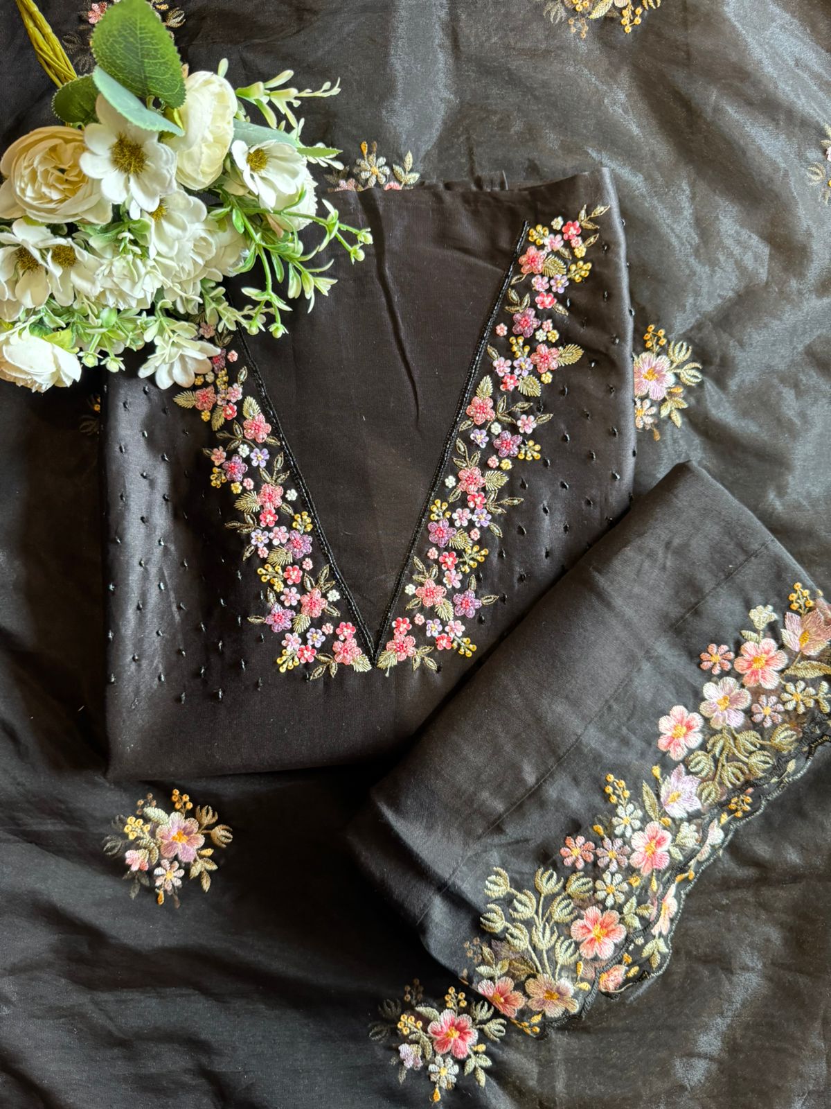 Pure cotton chanderi Unstitched kurta