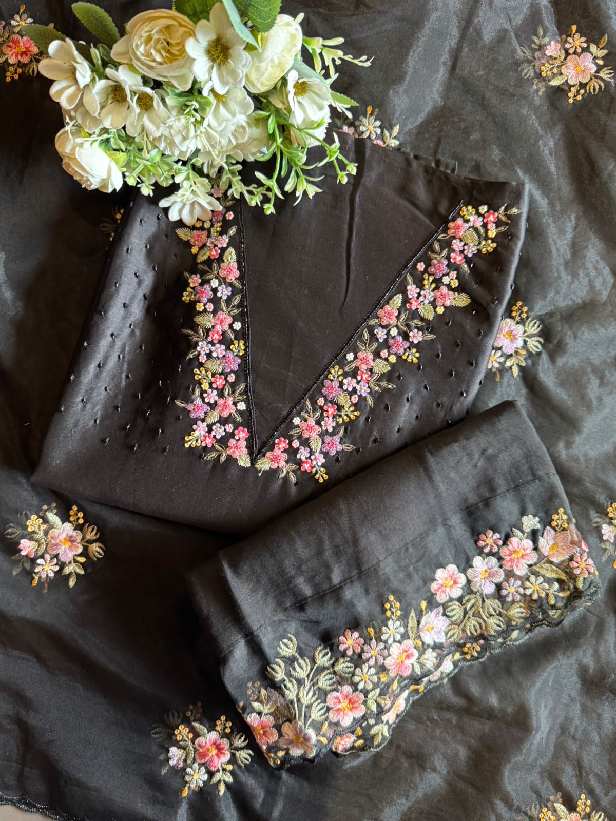 Pure cotton chanderi Unstitched kurta