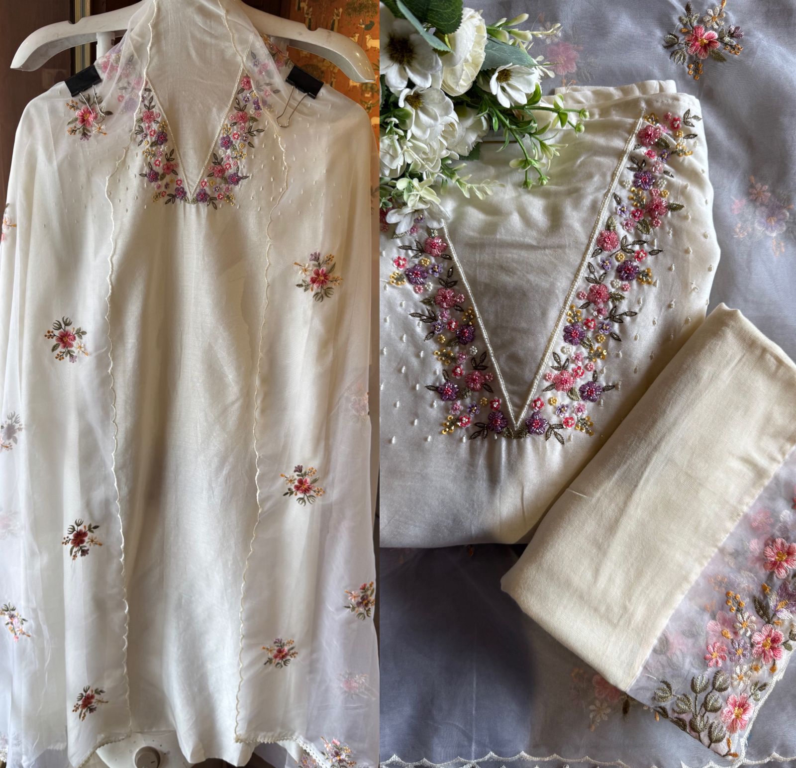 Pure cotton chanderi Unstitched kurta