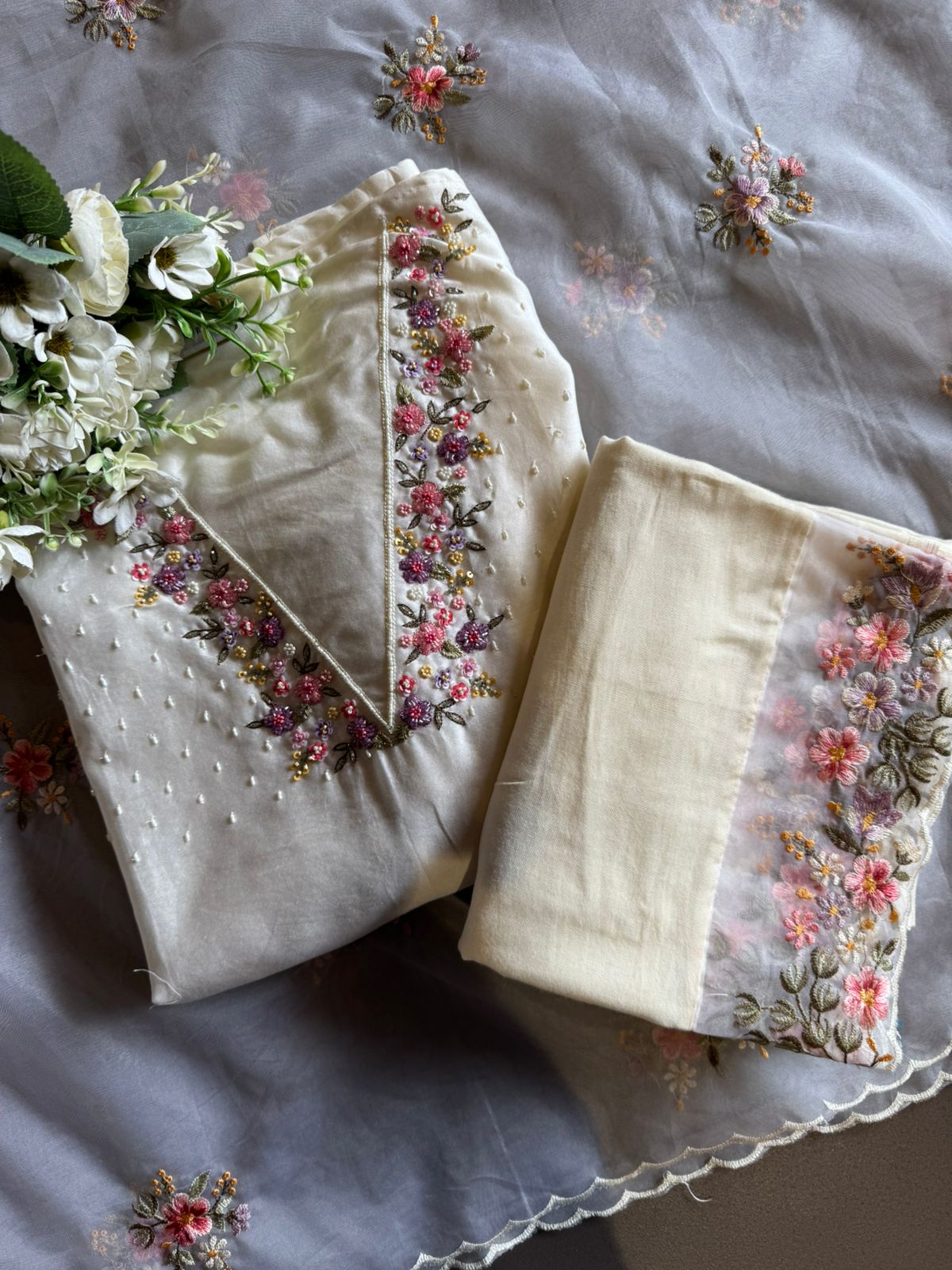 Pure cotton chanderi Unstitched kurta