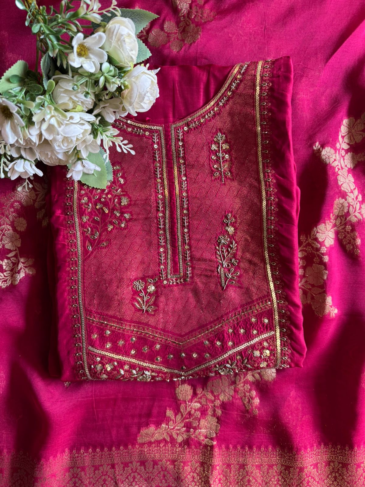 Traditional three-piece ethnic suit