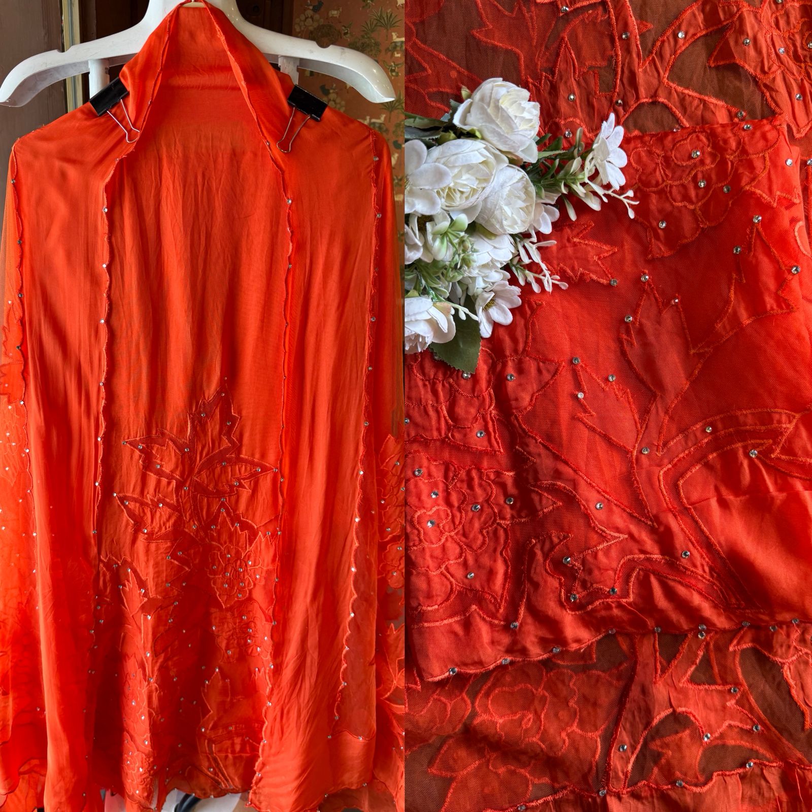 Soft organza  unstitched Kurta