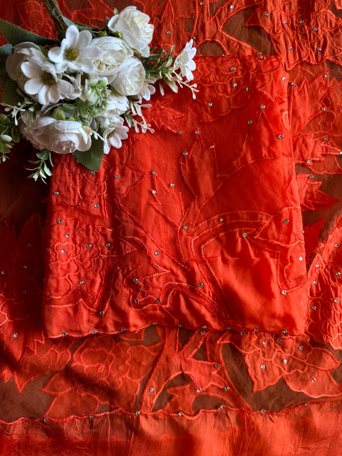 Soft organza  unstitched Kurta