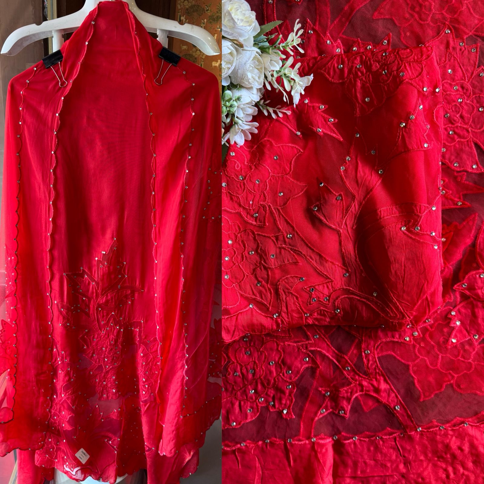 Soft organza  unstitched Kurta