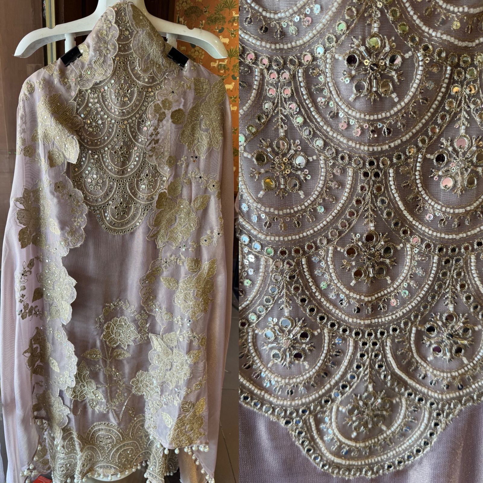 Heavily embellished fabric Suit