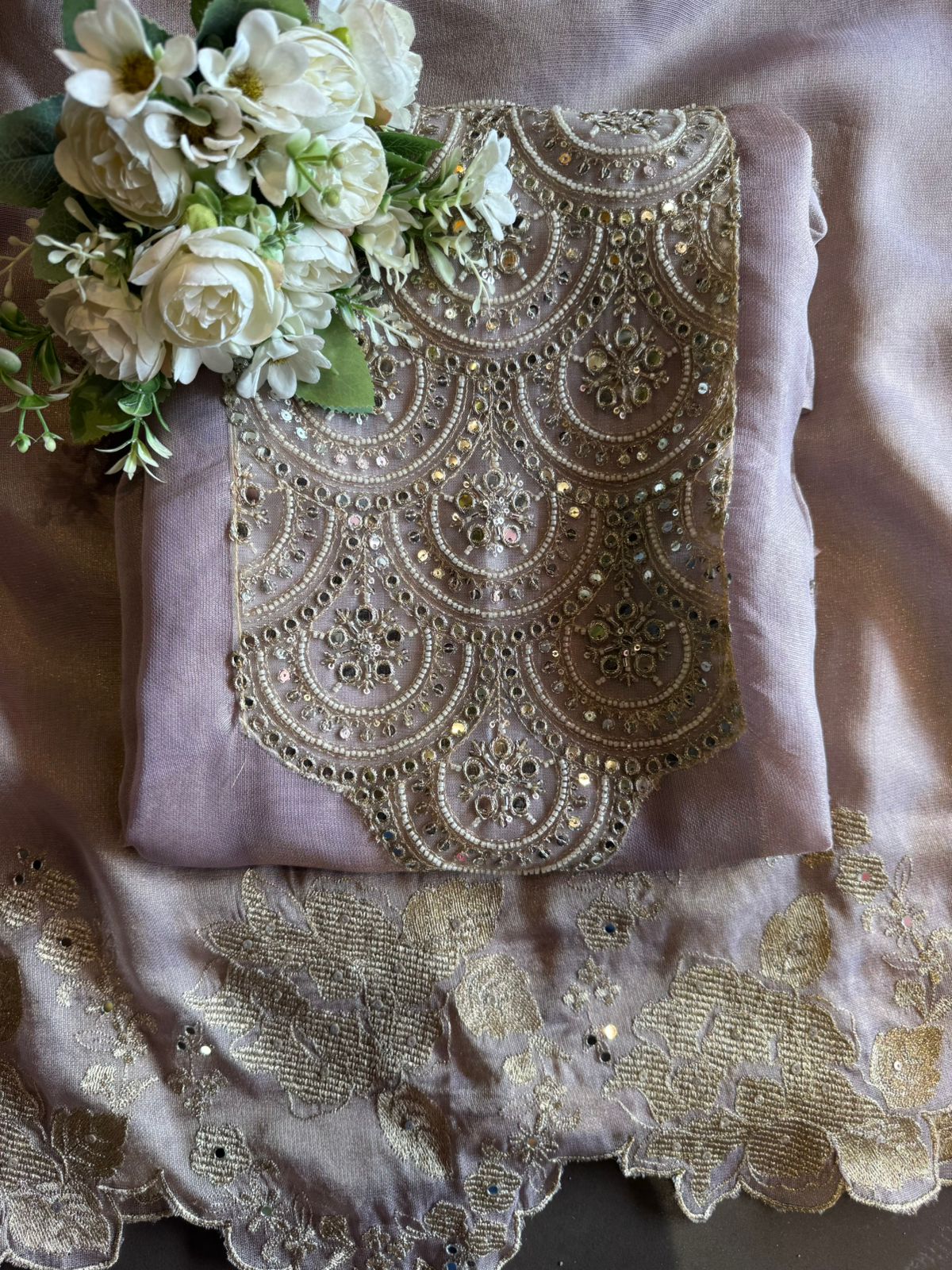 Heavily embellished fabric Suit