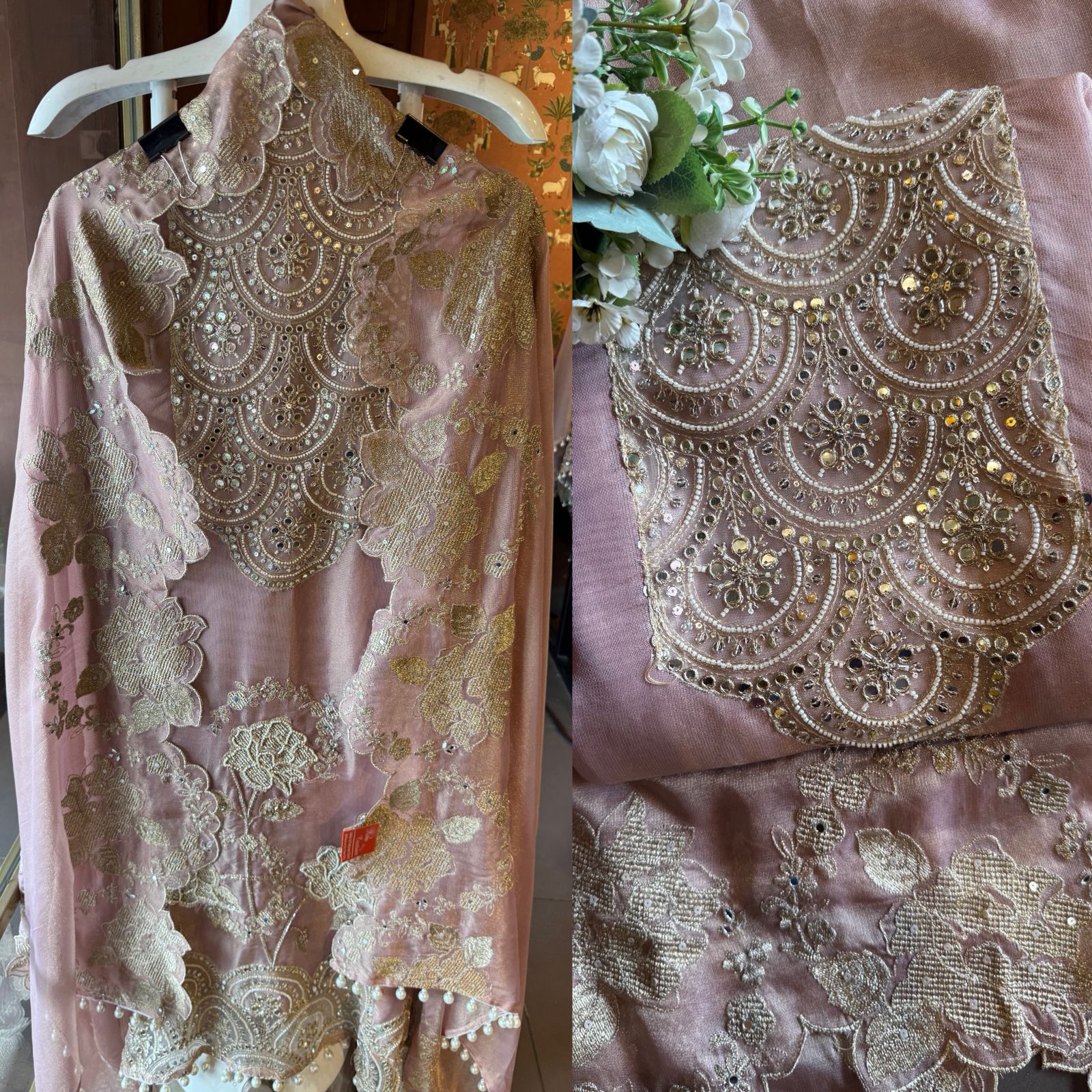 Heavily embellished fabric Suit