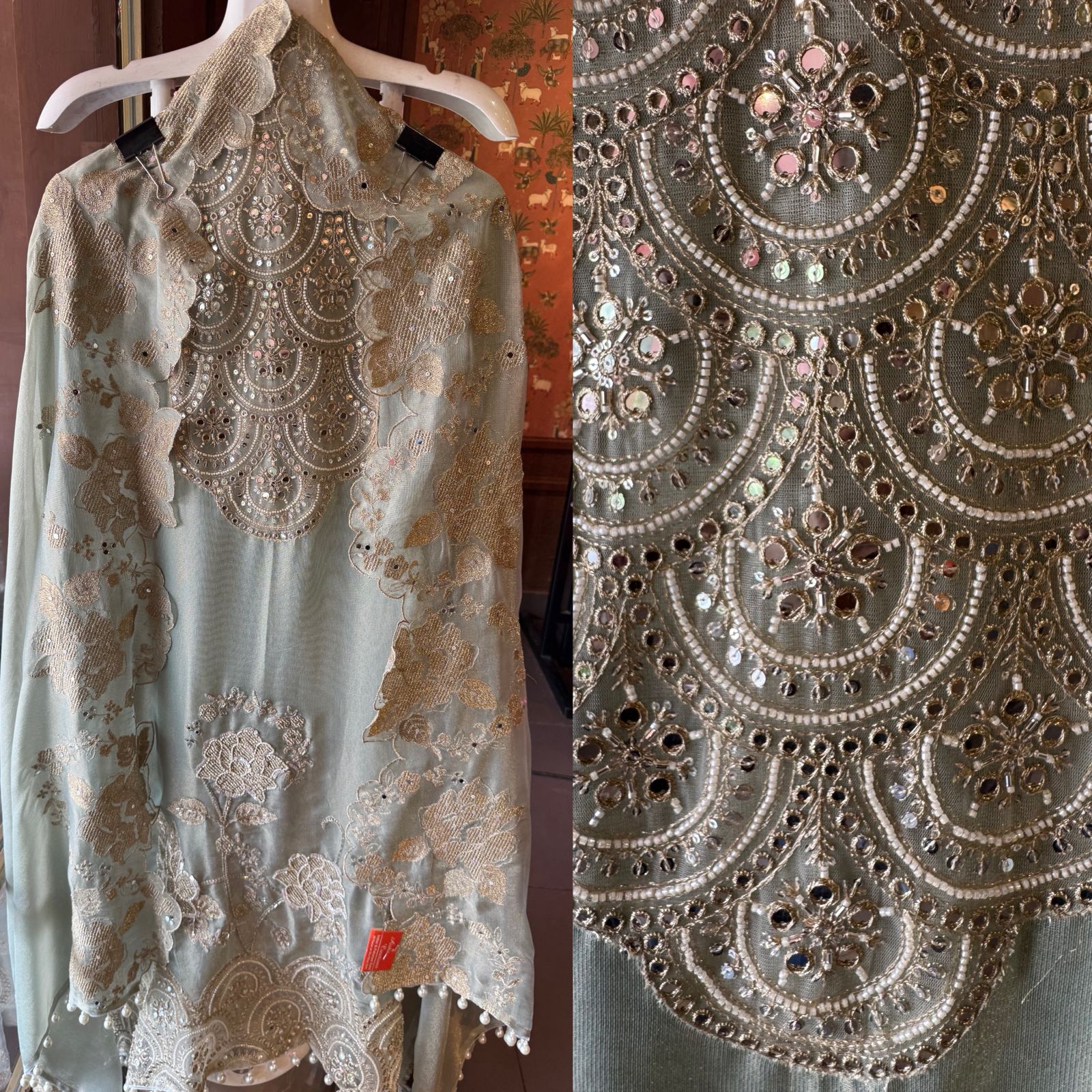 Heavily embellished fabric Suit