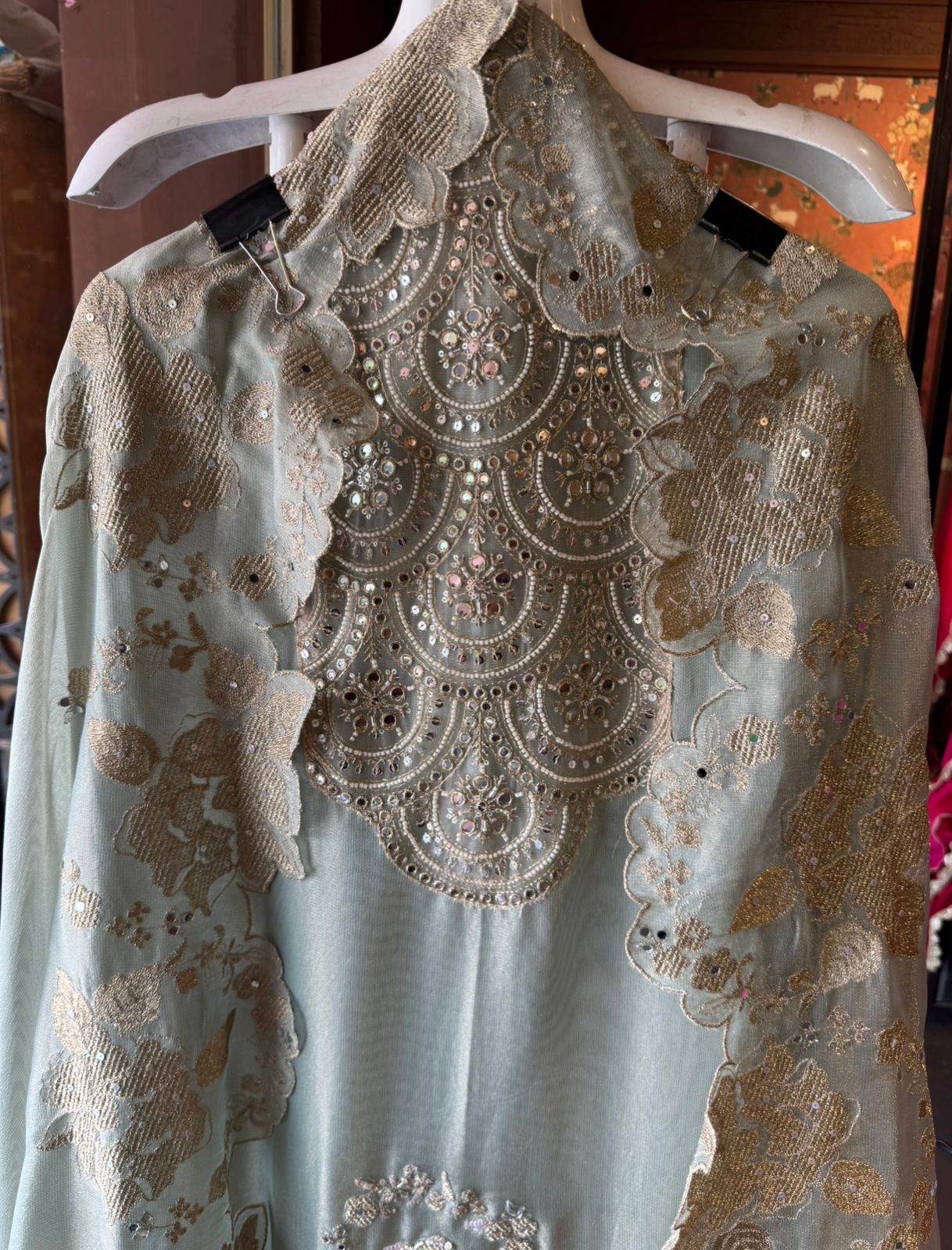 Heavily embellished fabric Suit