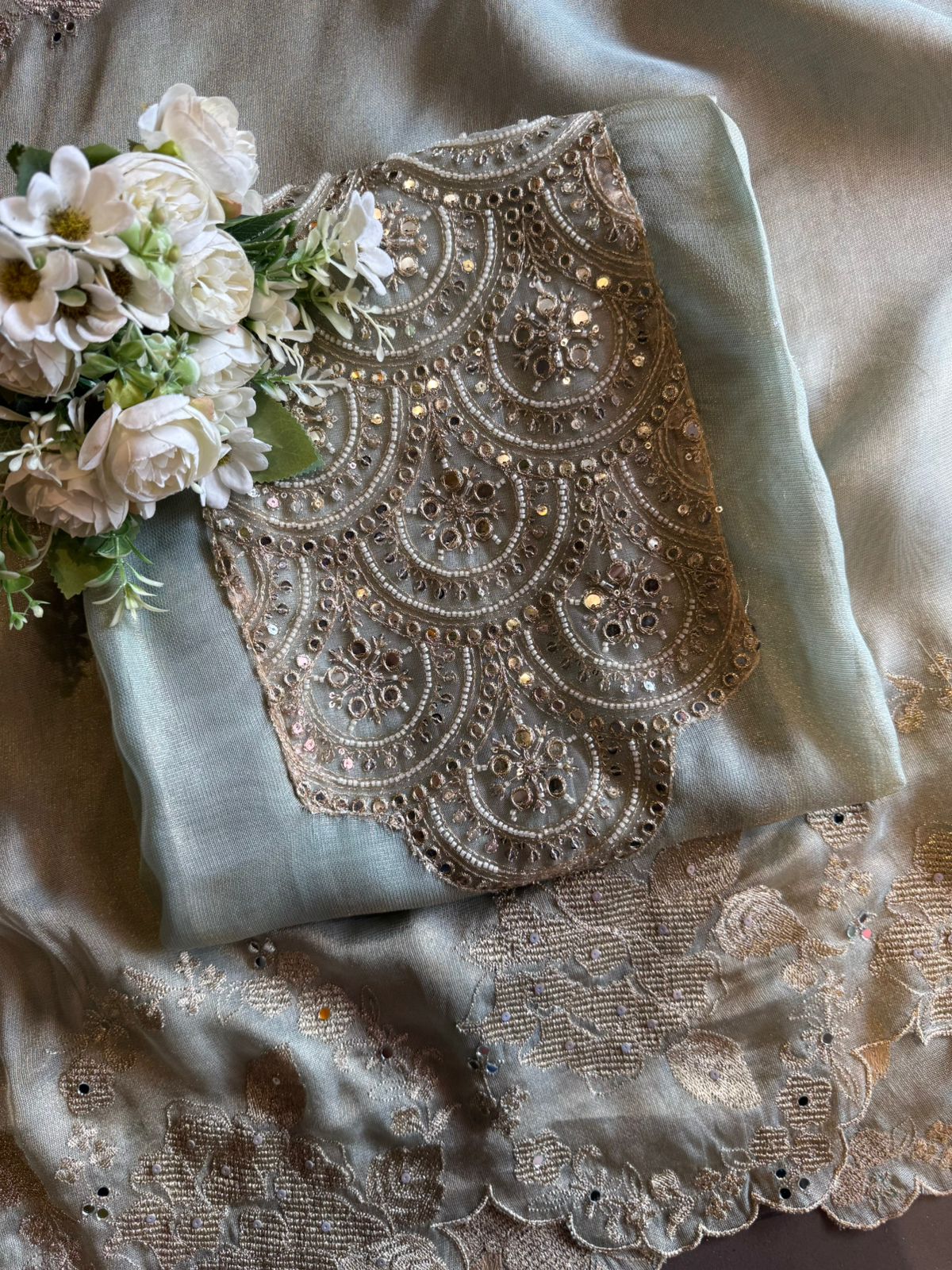 Heavily embellished fabric Suit