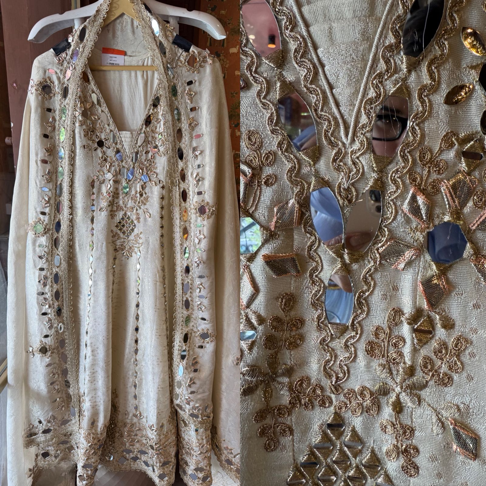 Pure shimmer tissue Stitched Anarkali