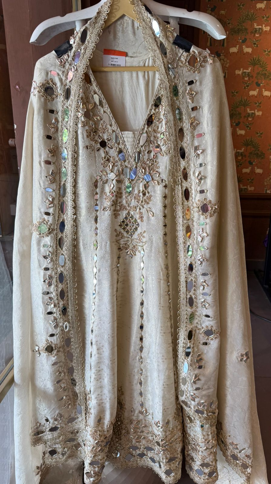 Pure shimmer tissue Stitched Anarkali