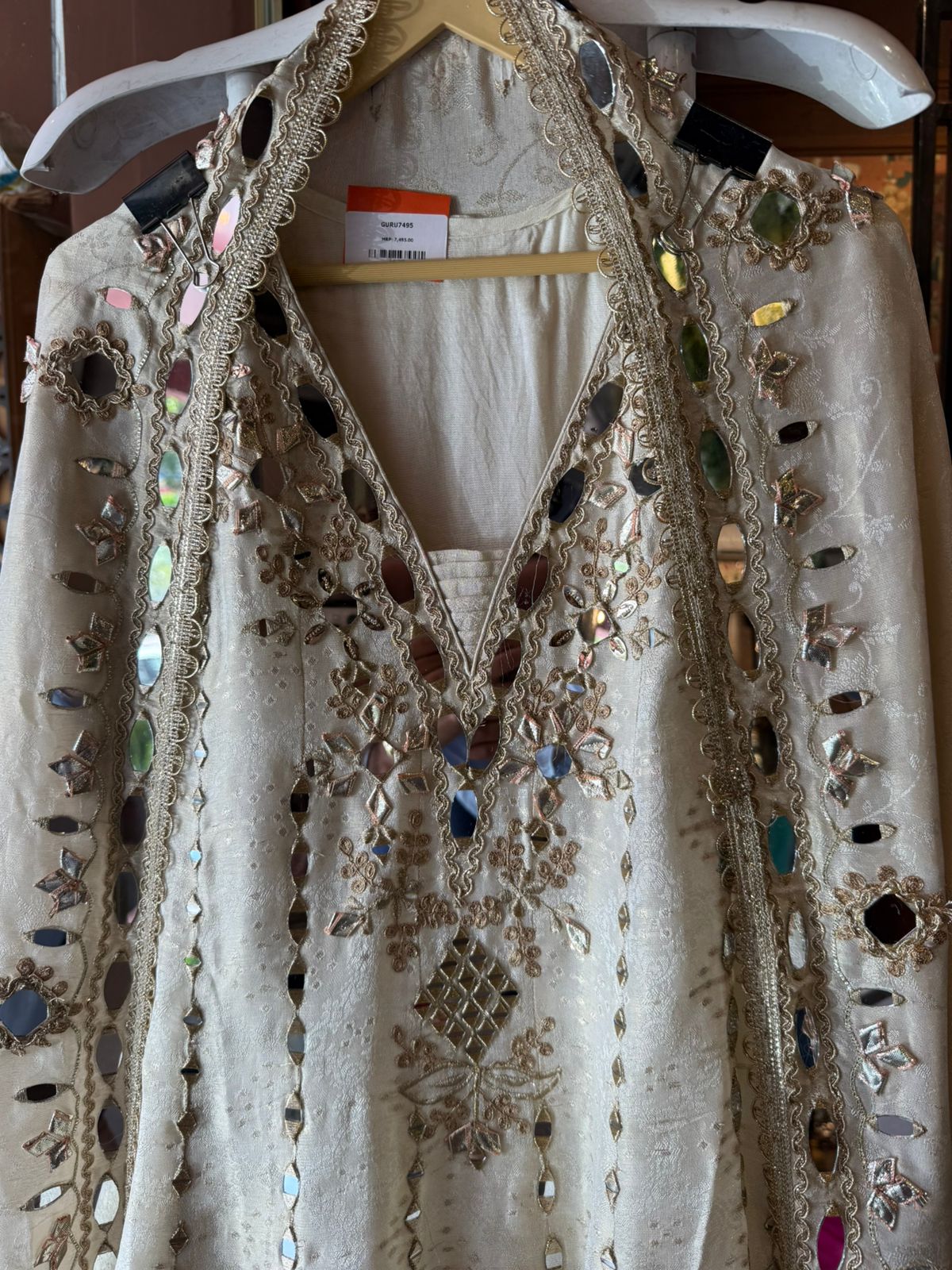 Pure shimmer tissue Stitched Anarkali