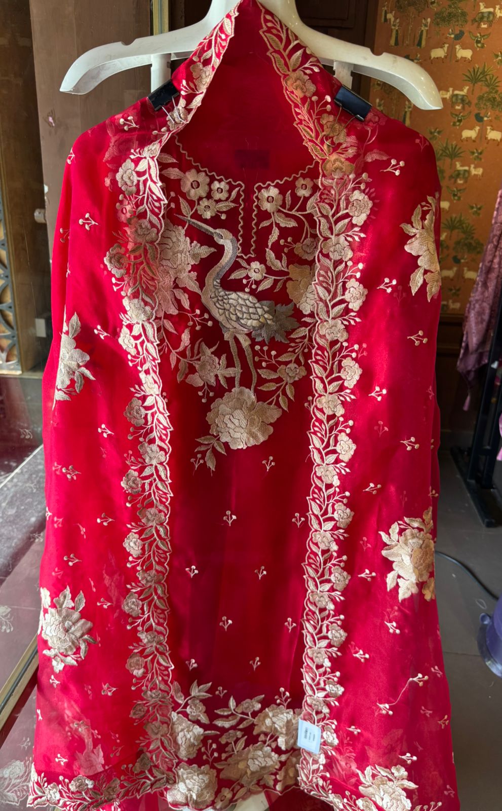 Sheer Tissue with Beautiful Resham thread embroidery