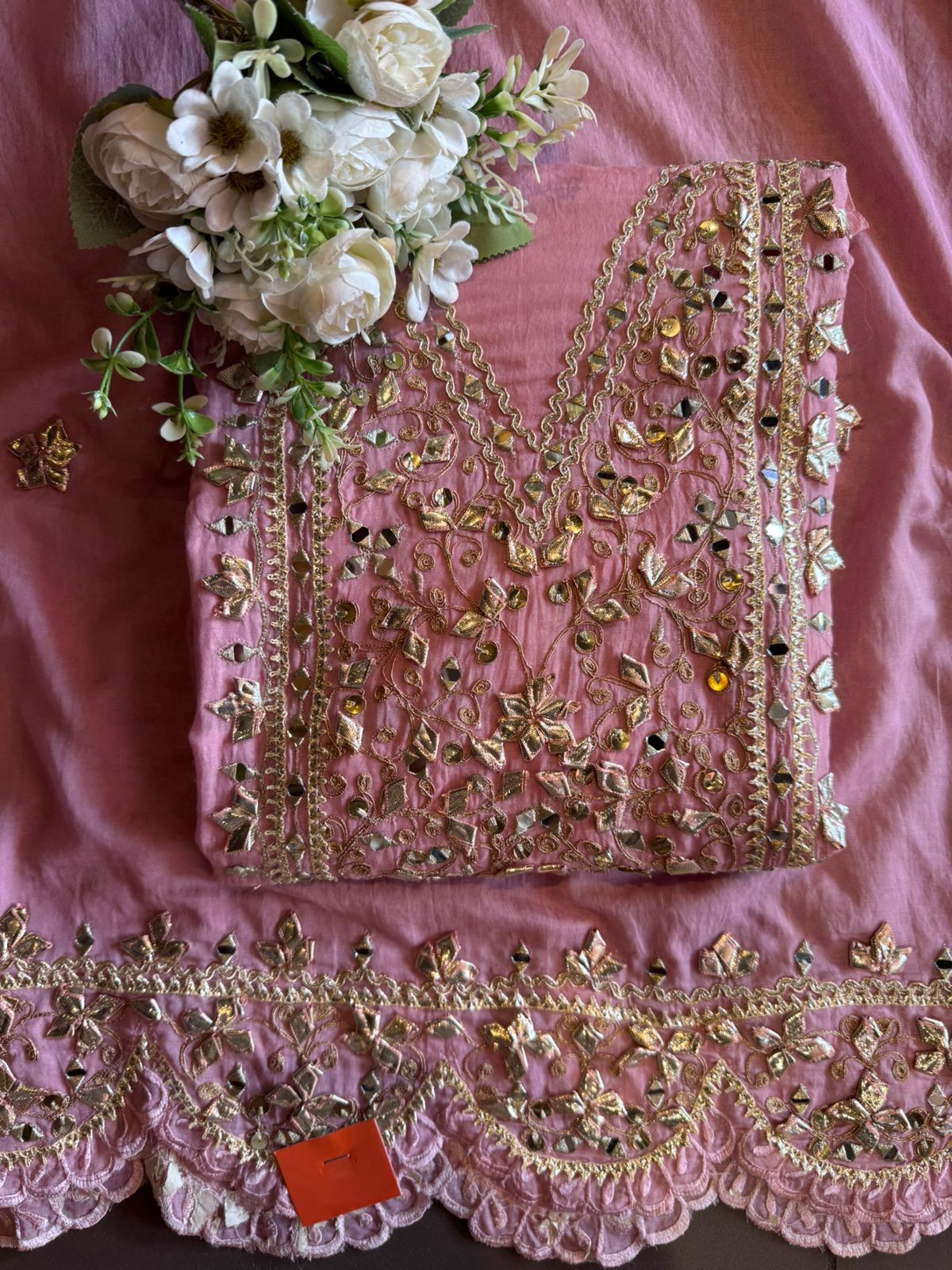 Unstitched Mul cotton chanderi shirt