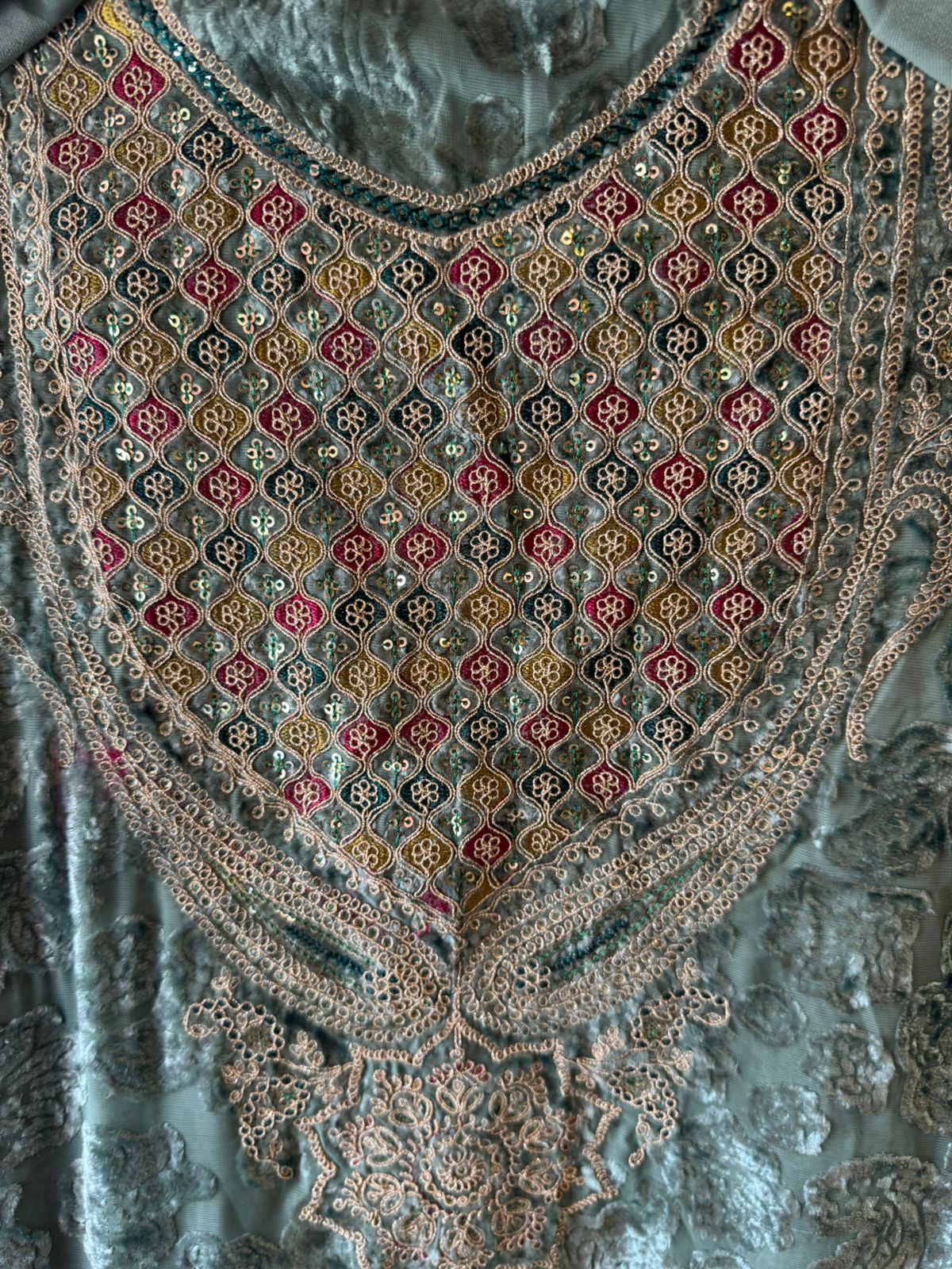 Pure viscose brasso velvet full suit