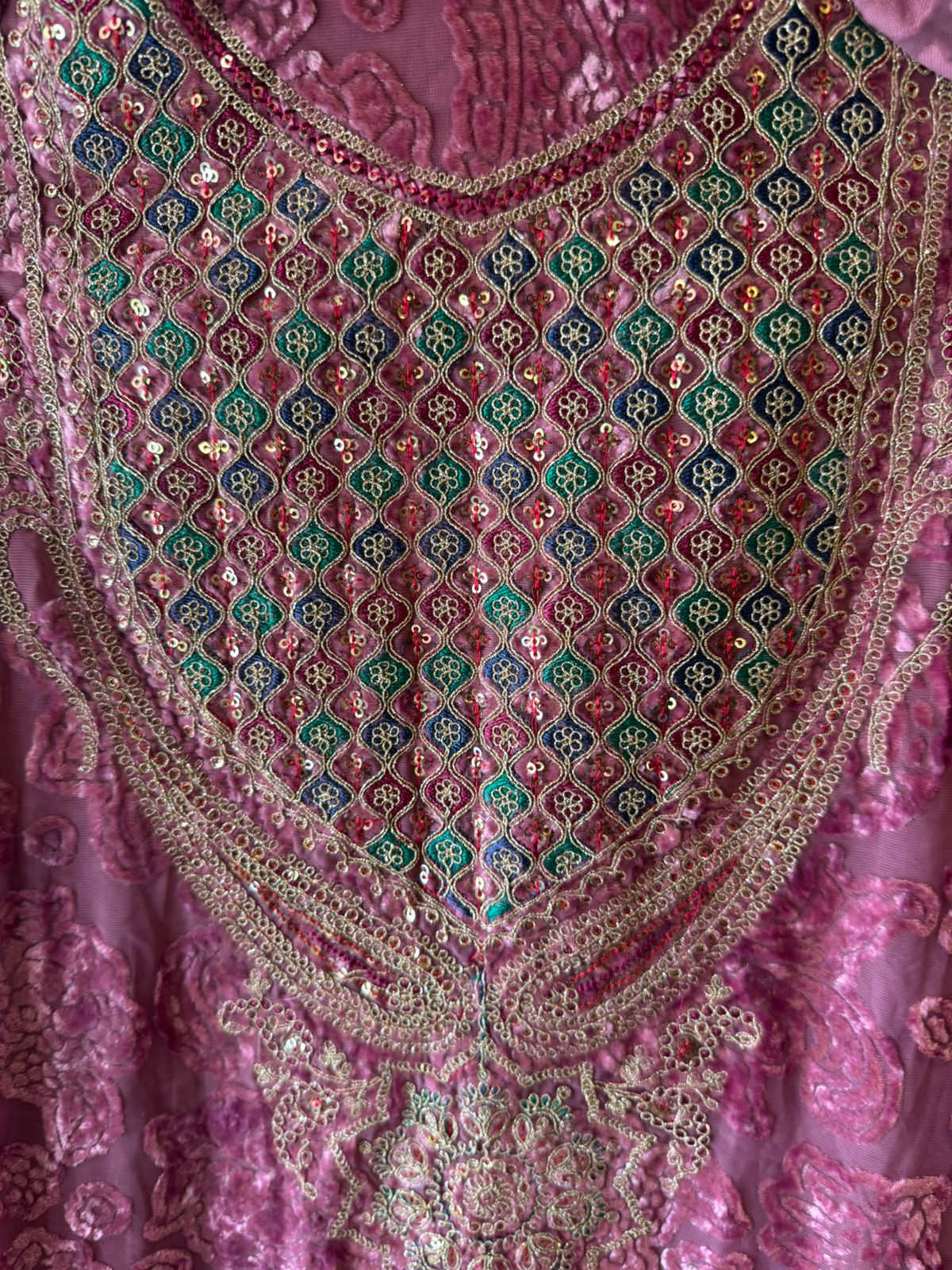 Pure viscose brasso velvet full suit