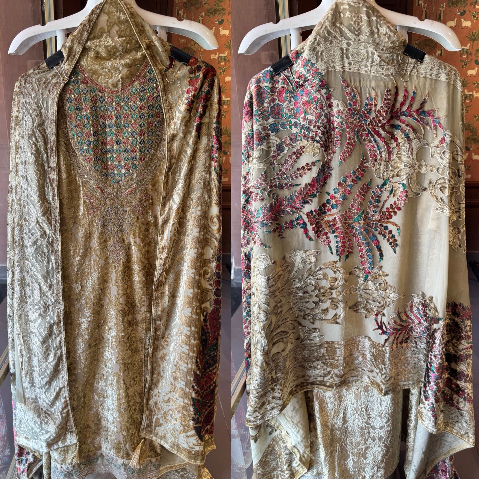 Pure viscose brasso velvet full suit