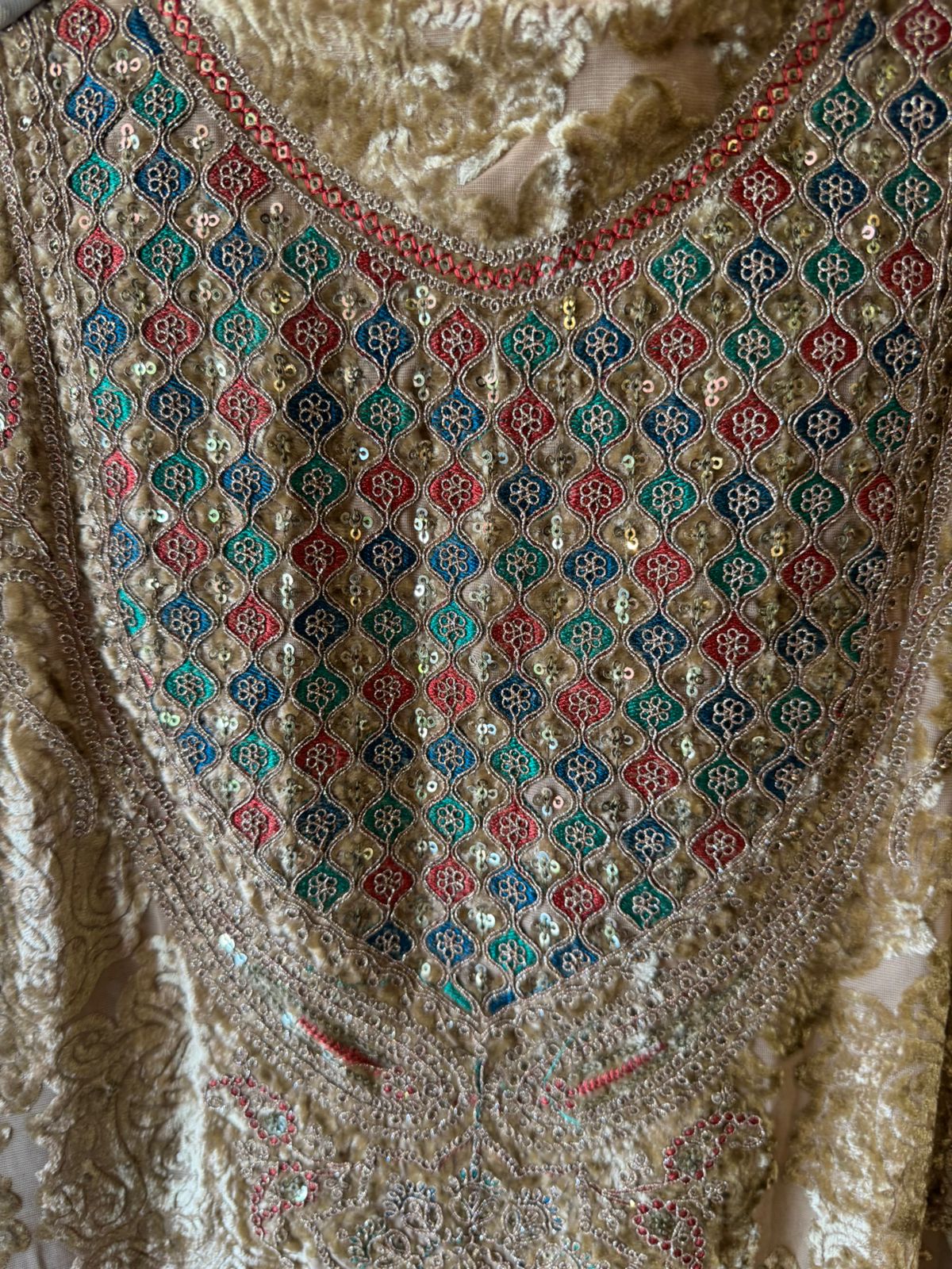 Pure viscose brasso velvet full suit