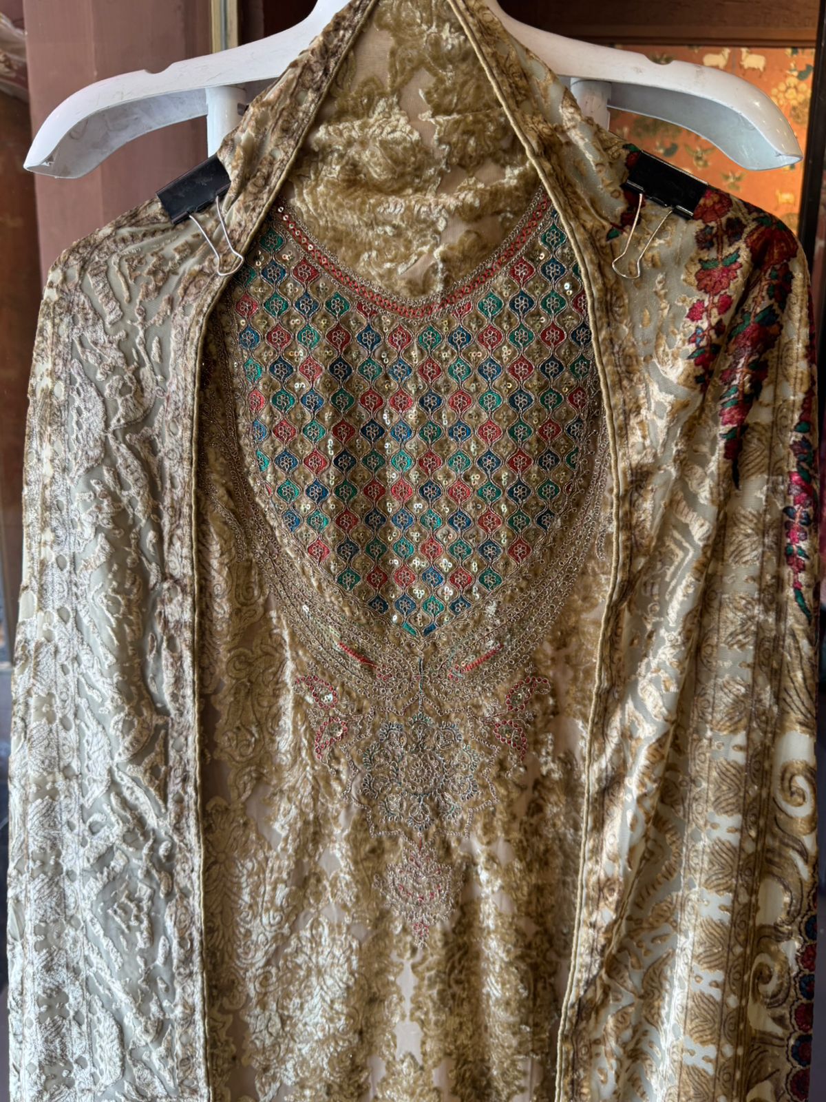 Pure viscose brasso velvet full suit