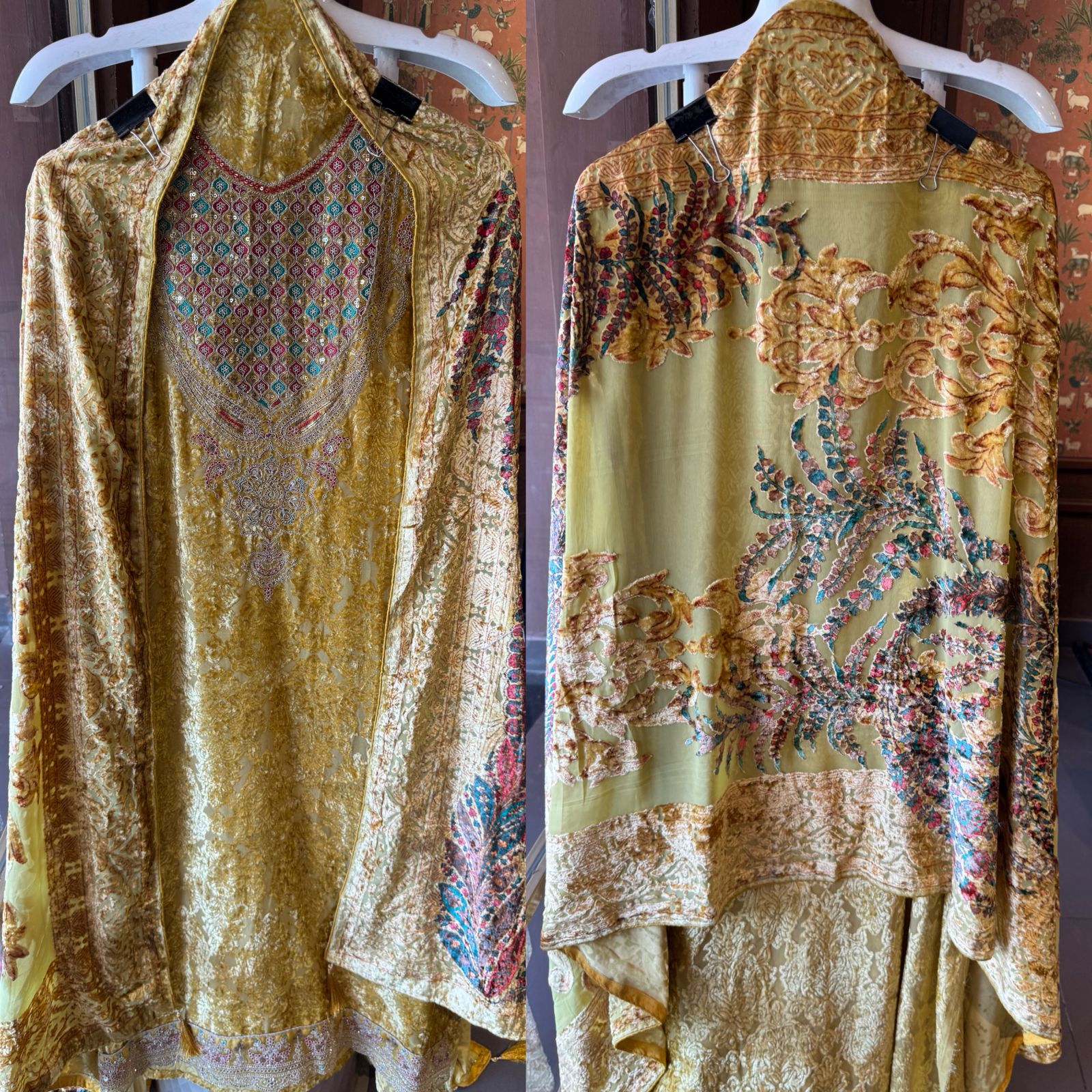 Pure viscose brasso velvet full suit