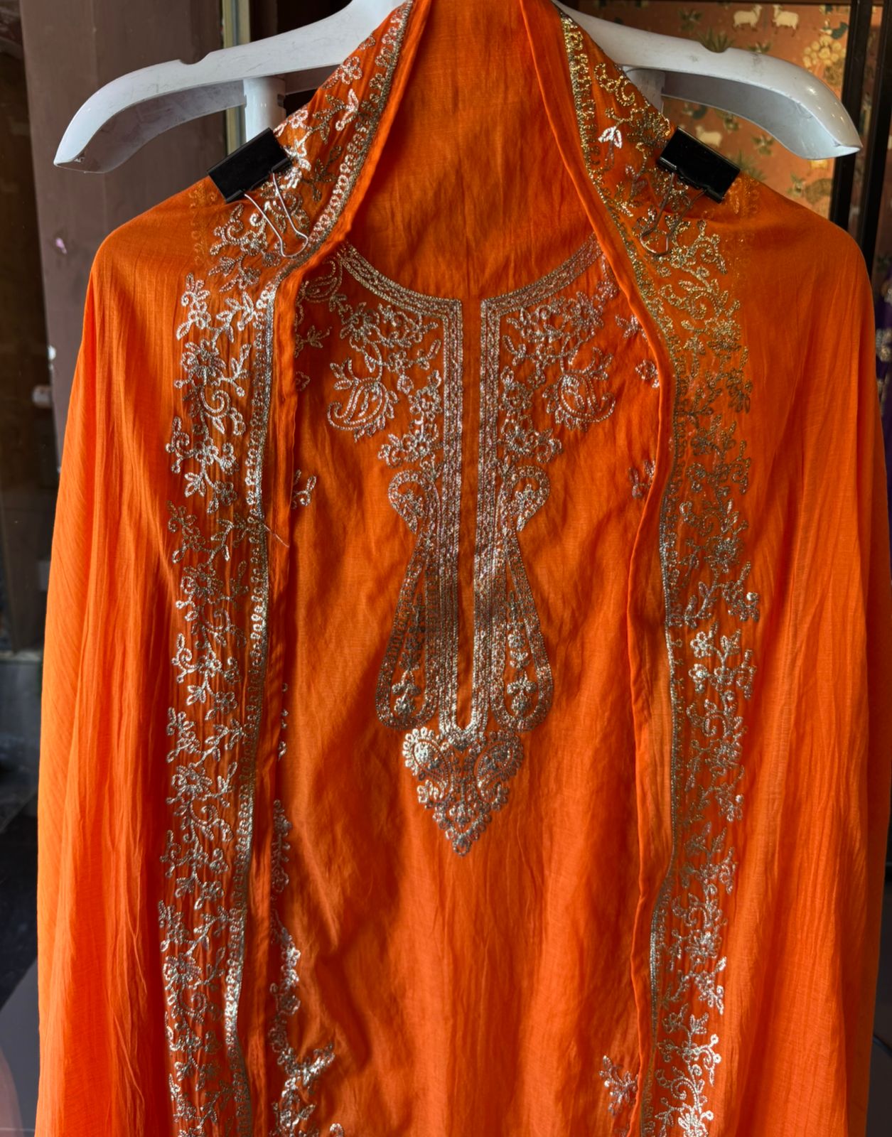 Mul cotton chanderi Unstitched Suits