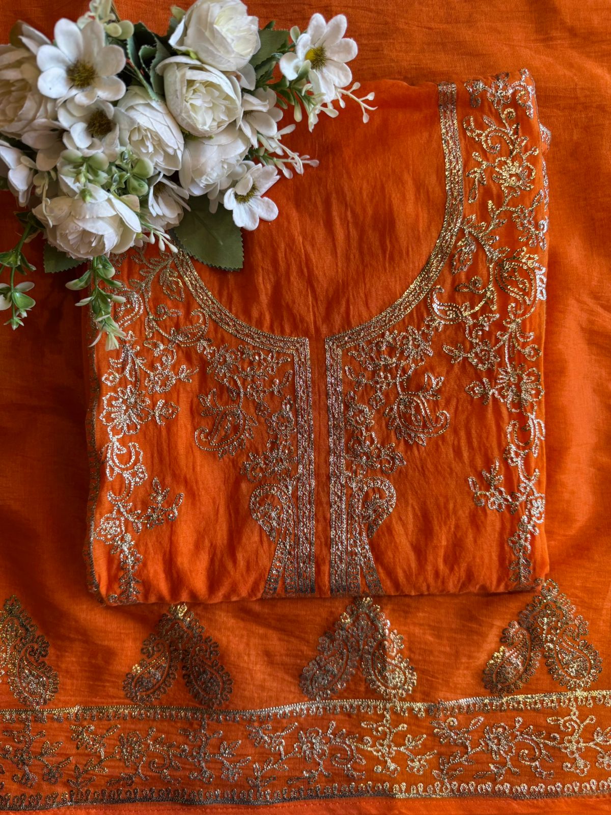 Mul cotton chanderi Unstitched Suits