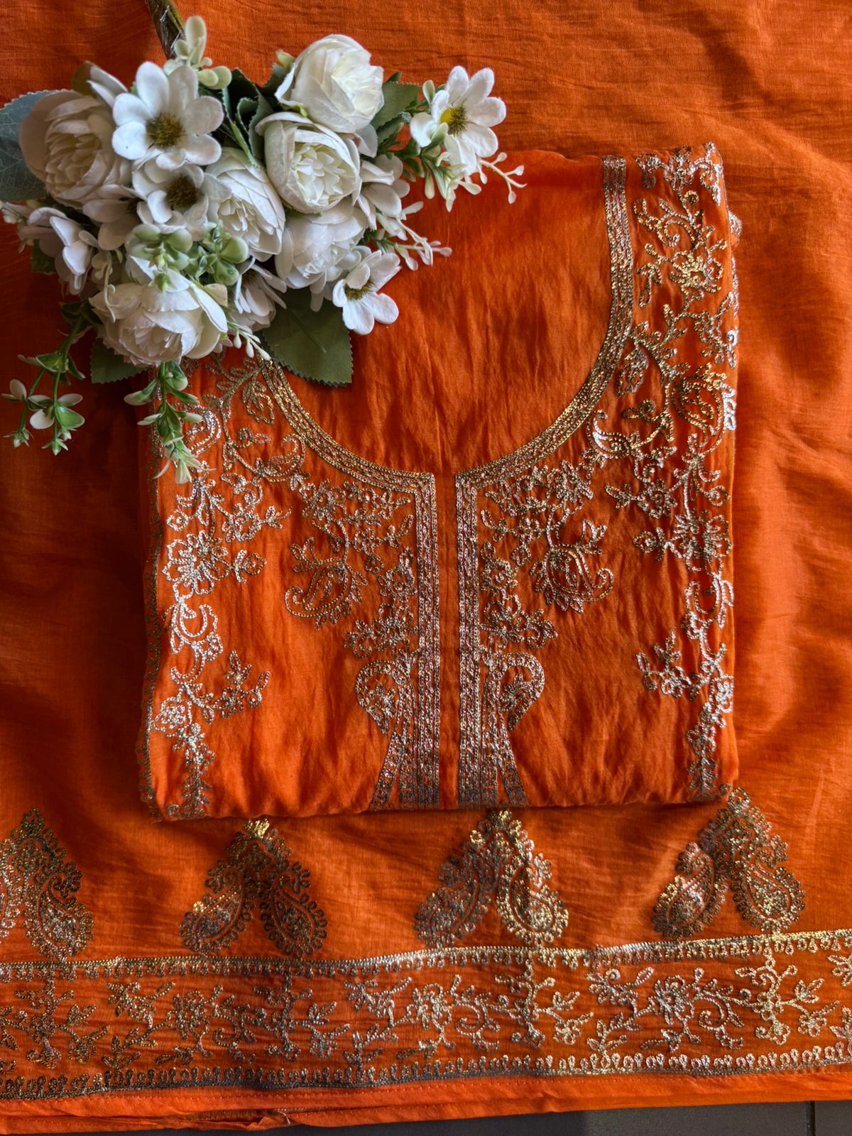 Mul cotton chanderi Unstitched Suits