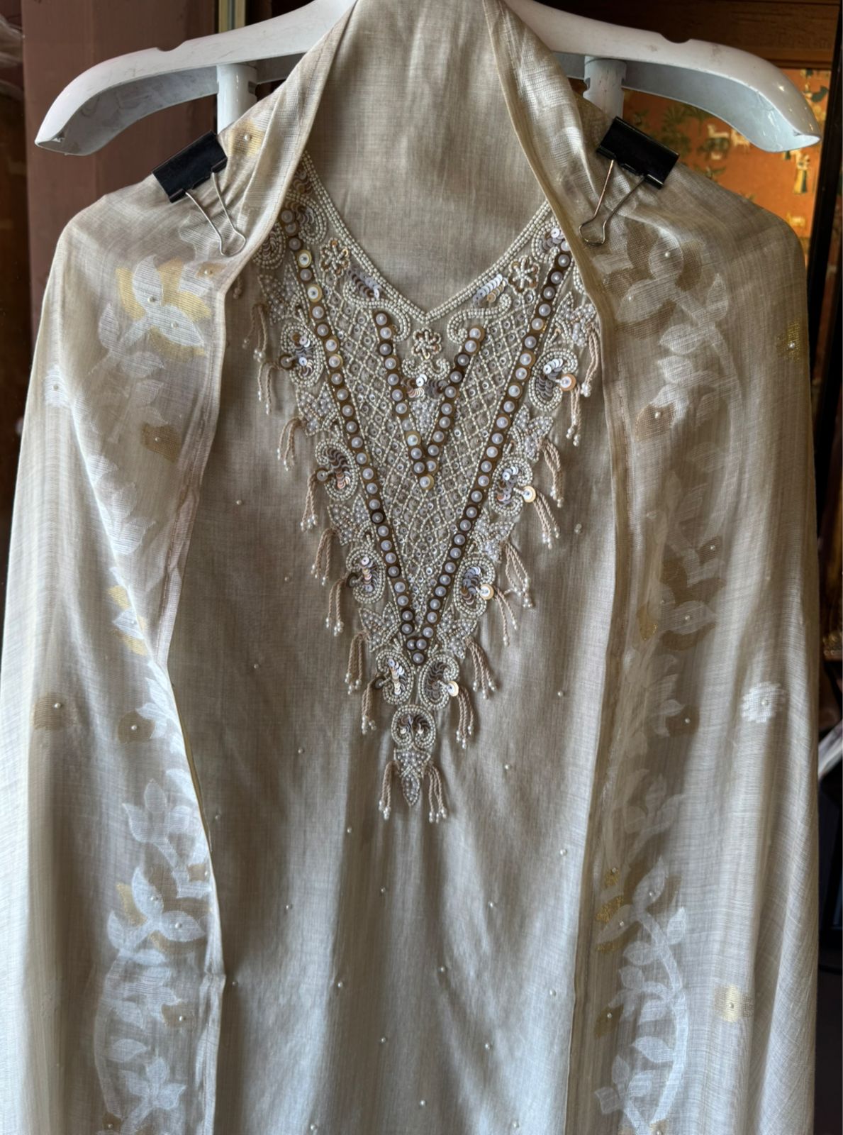 Soft Mul chanderi Unstitched Suit