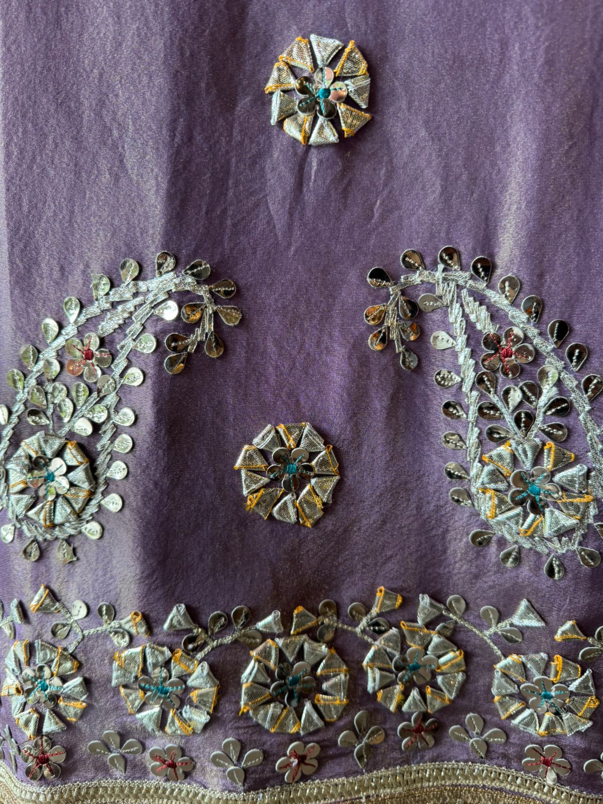 Pure shimmer tissue unstitched suit