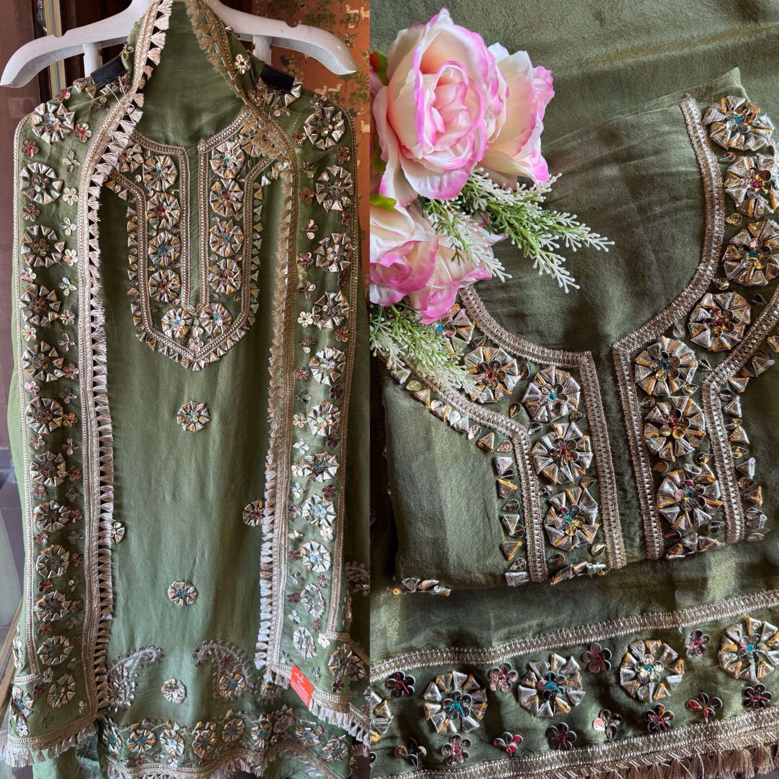 Pure shimmer tissue unstitched suit