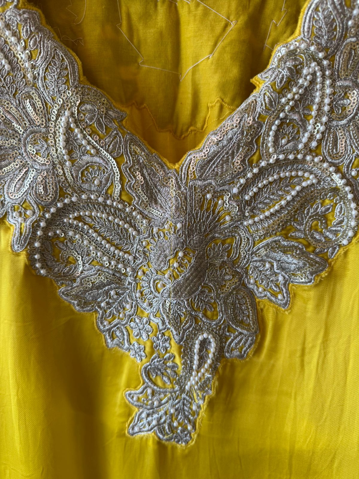 Yellow straight-cut kurta