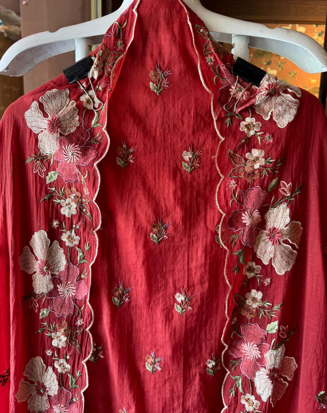 Mul cotton chanderi Unstitched suit