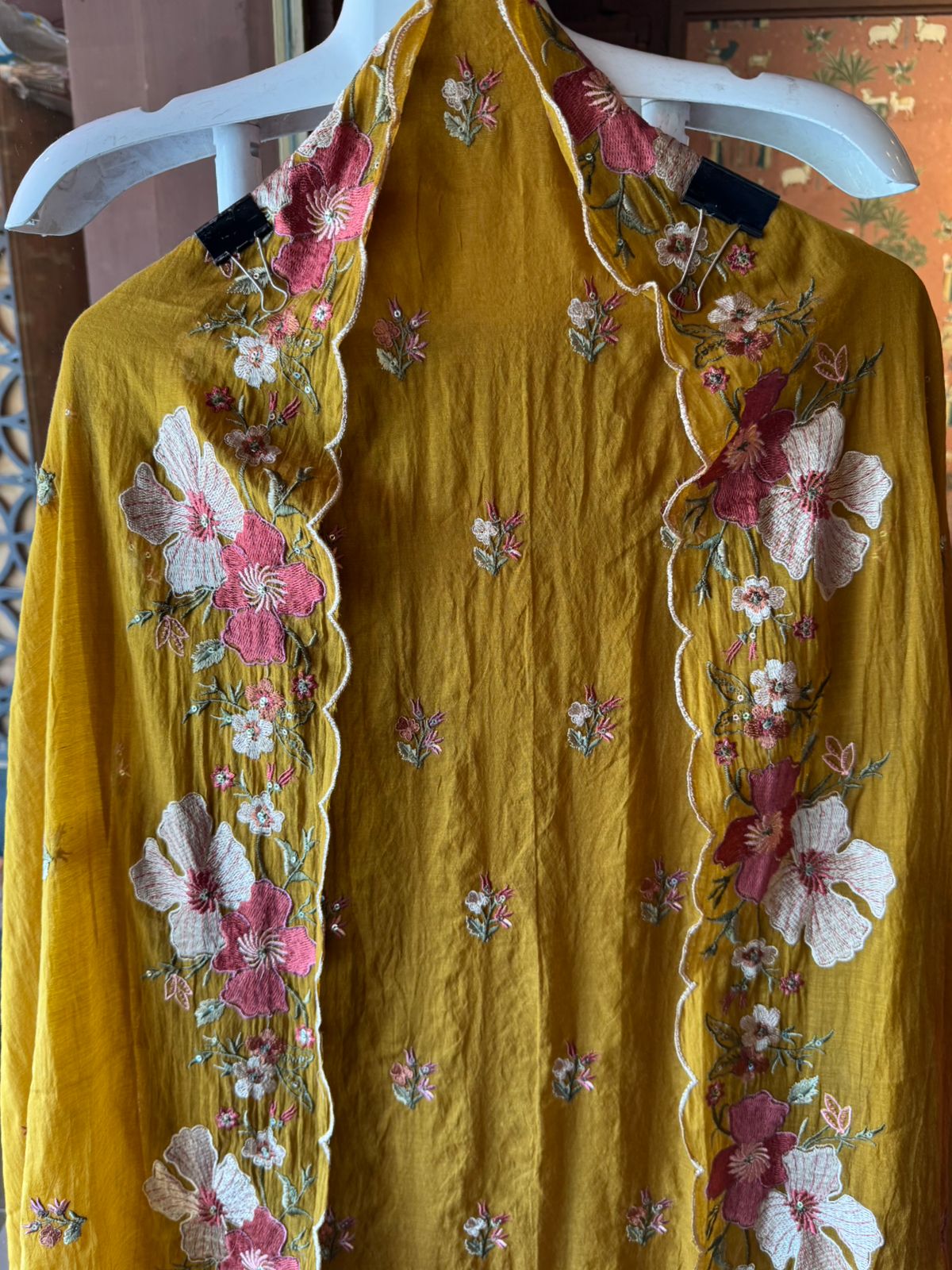 Mul cotton chanderi Unstitched suit