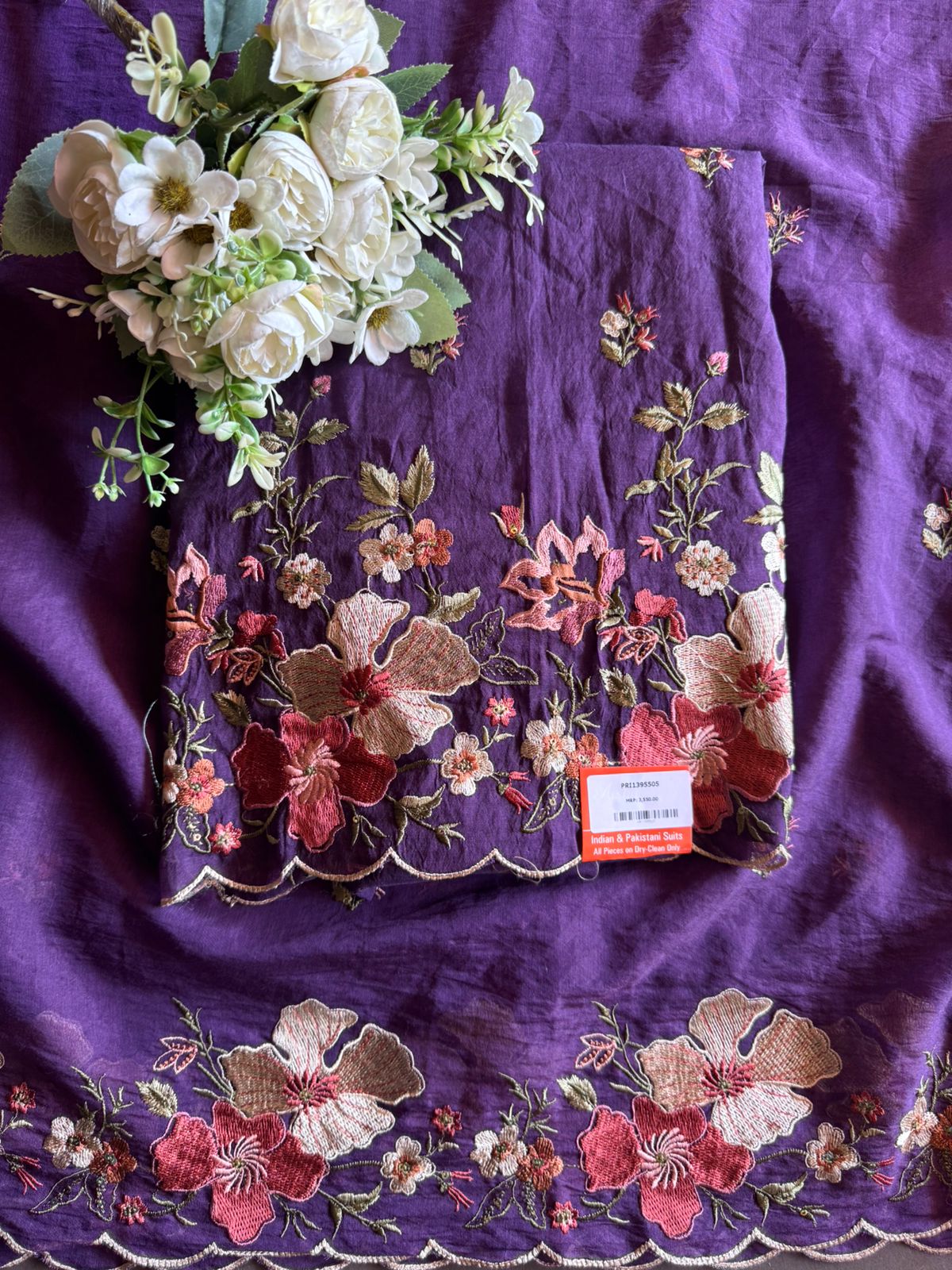 Mul cotton chanderi Unstitched suit