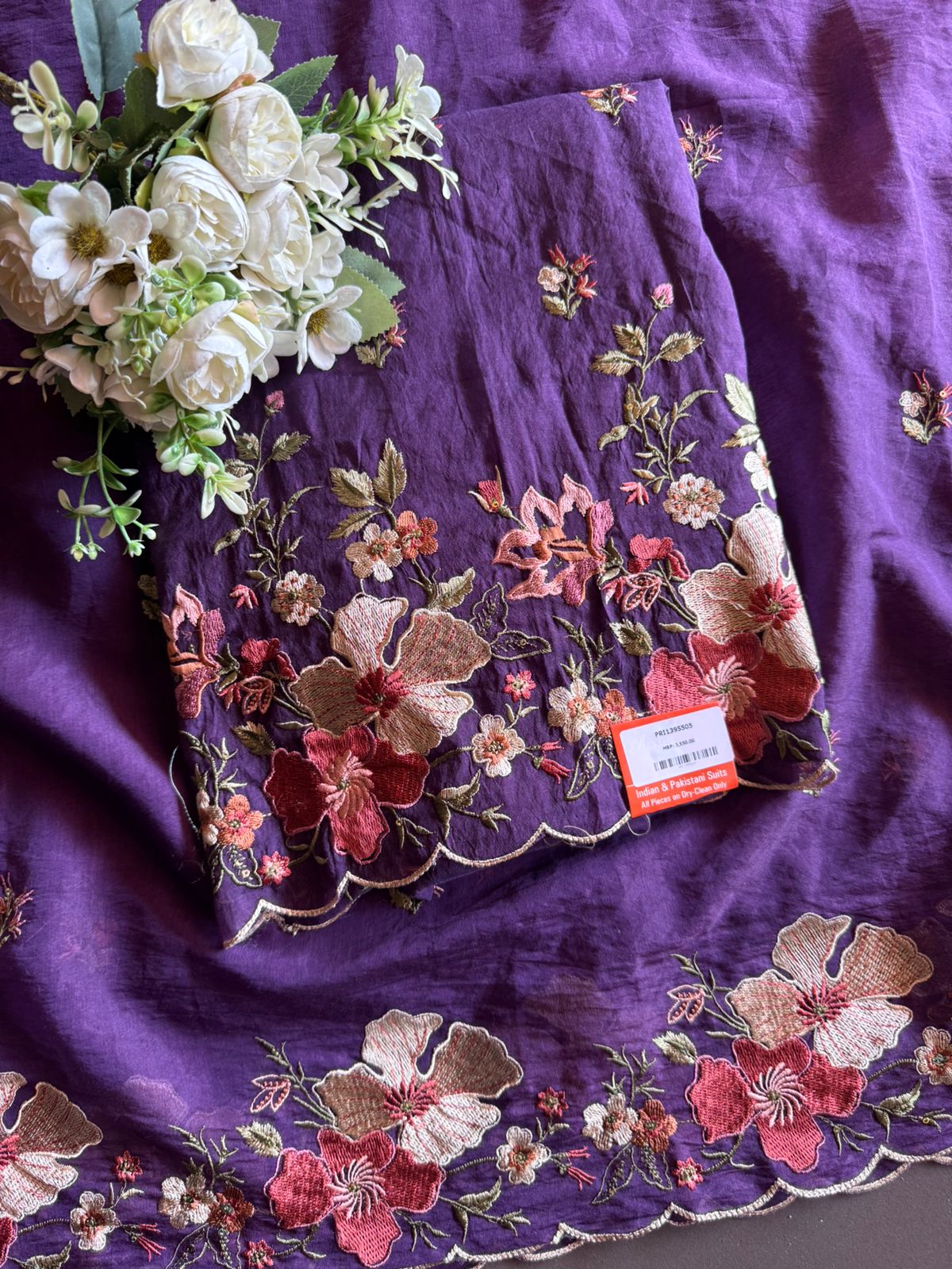 Mul cotton chanderi Unstitched suit