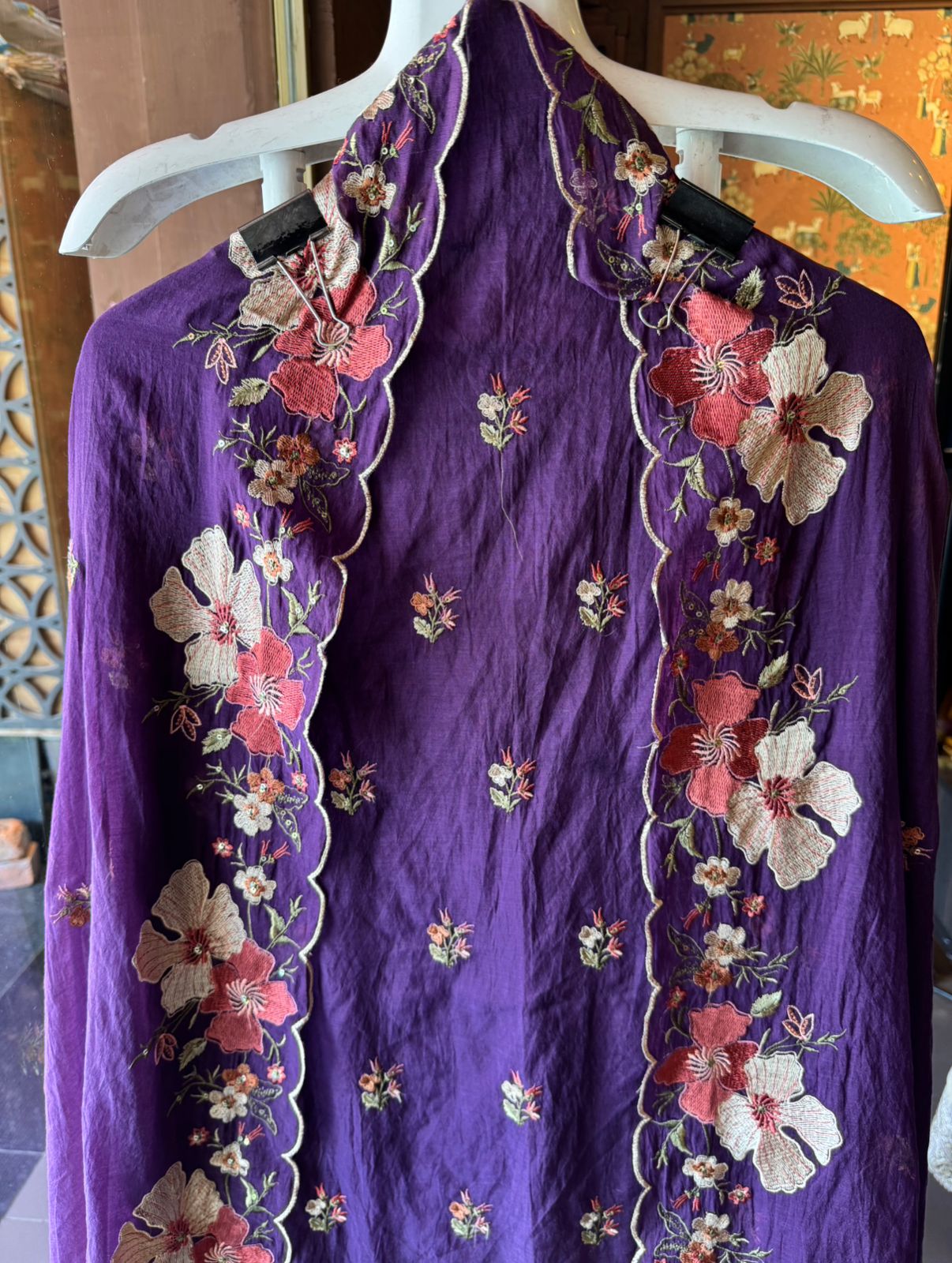 Mul cotton chanderi Unstitched suit