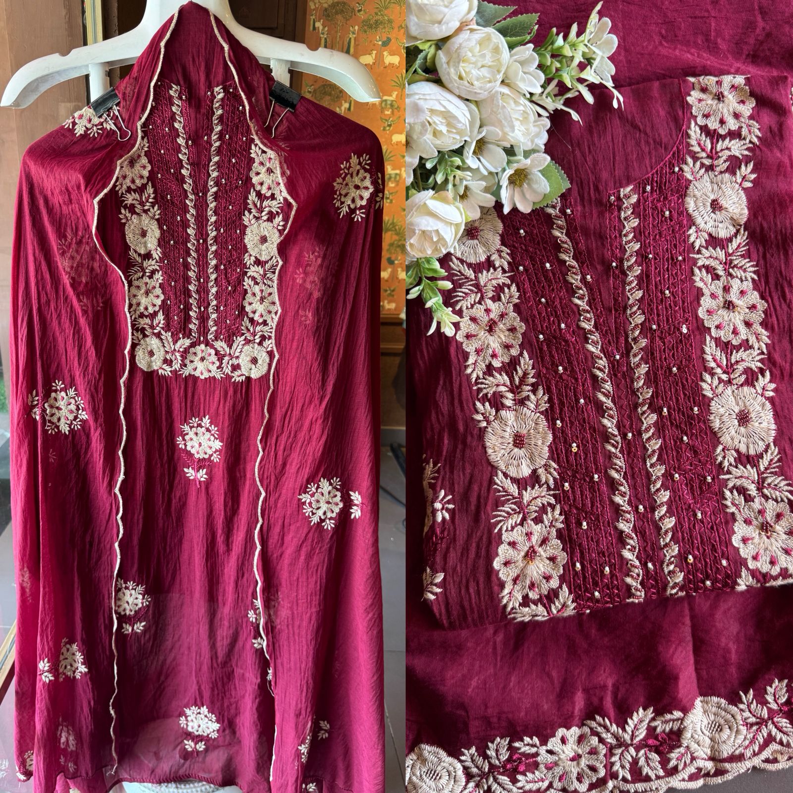 Mul cotton Unstitched Kurta